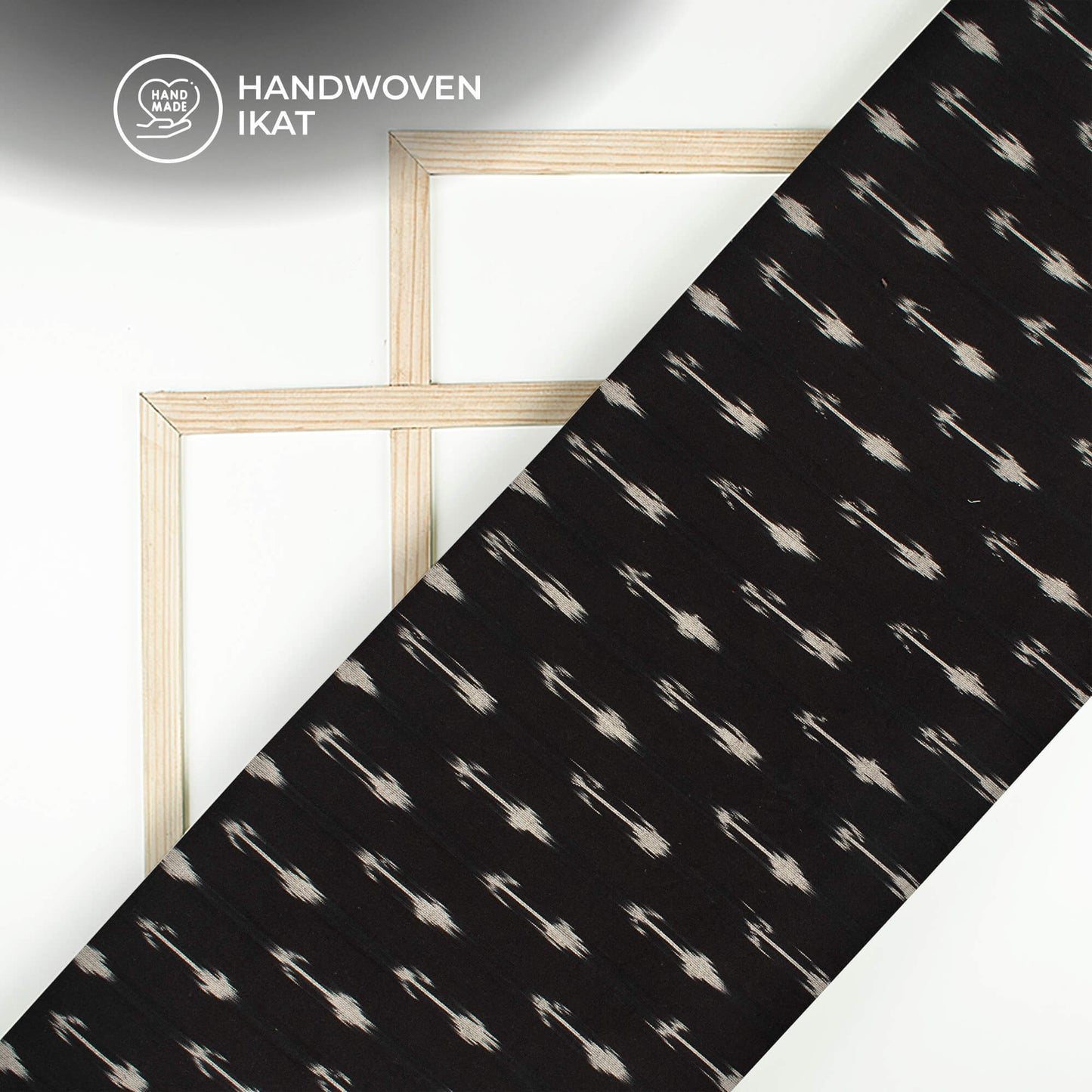 Black Arrow Pre-Washed Pochampally Ikat Cotton Fabric