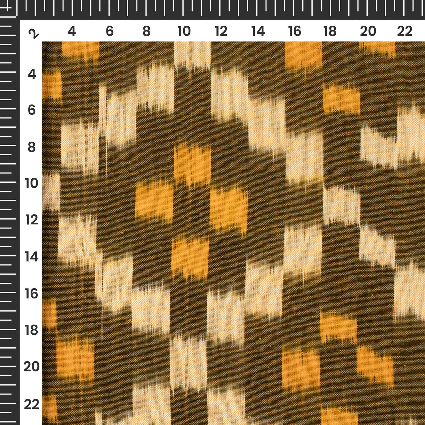 Checked Pre-Washed Pochampally Ikat Cotton Fabric
