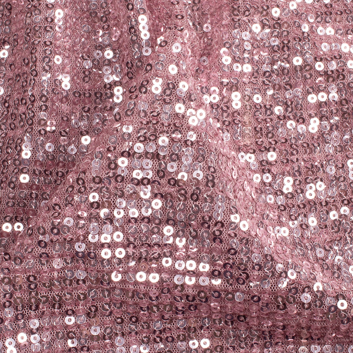Dusty Pink Premium Sequins Imported Mesh Net Fabric (Width 60 Inches)