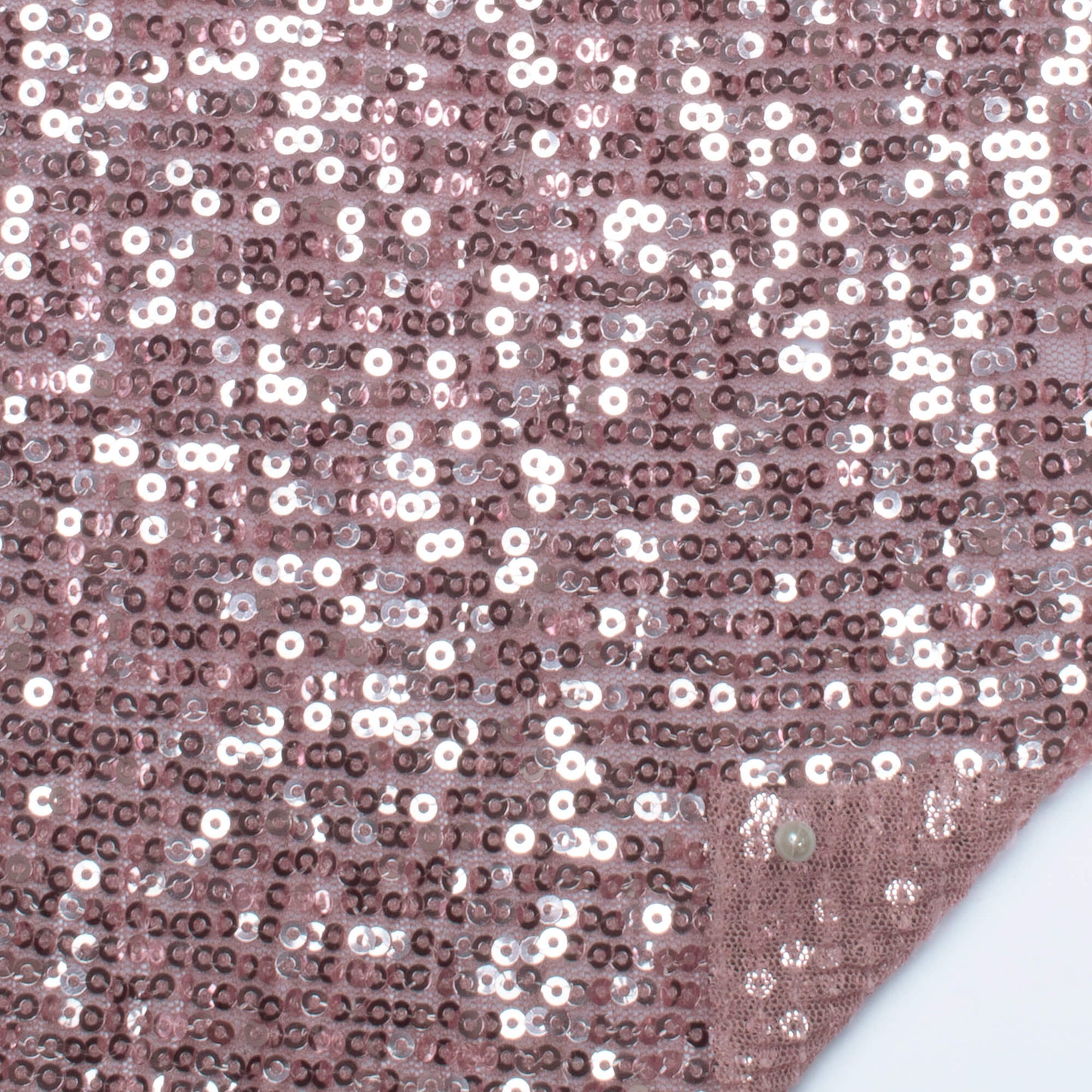 Dusty Pink Premium Sequins Imported Mesh Net Fabric (Width 60 Inches)