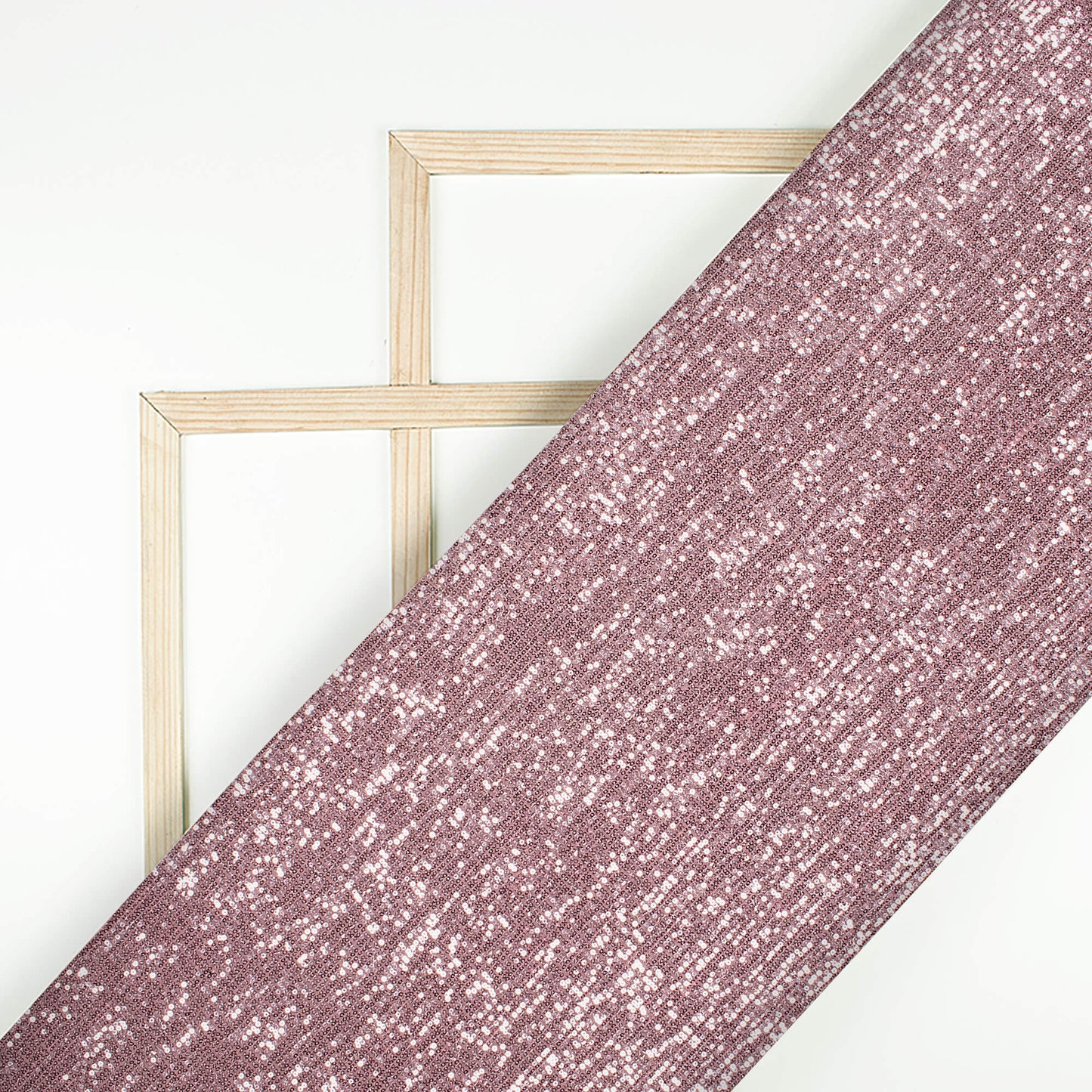 Dusty Pink Premium Sequins Imported Mesh Net Fabric (Width 60 Inches)