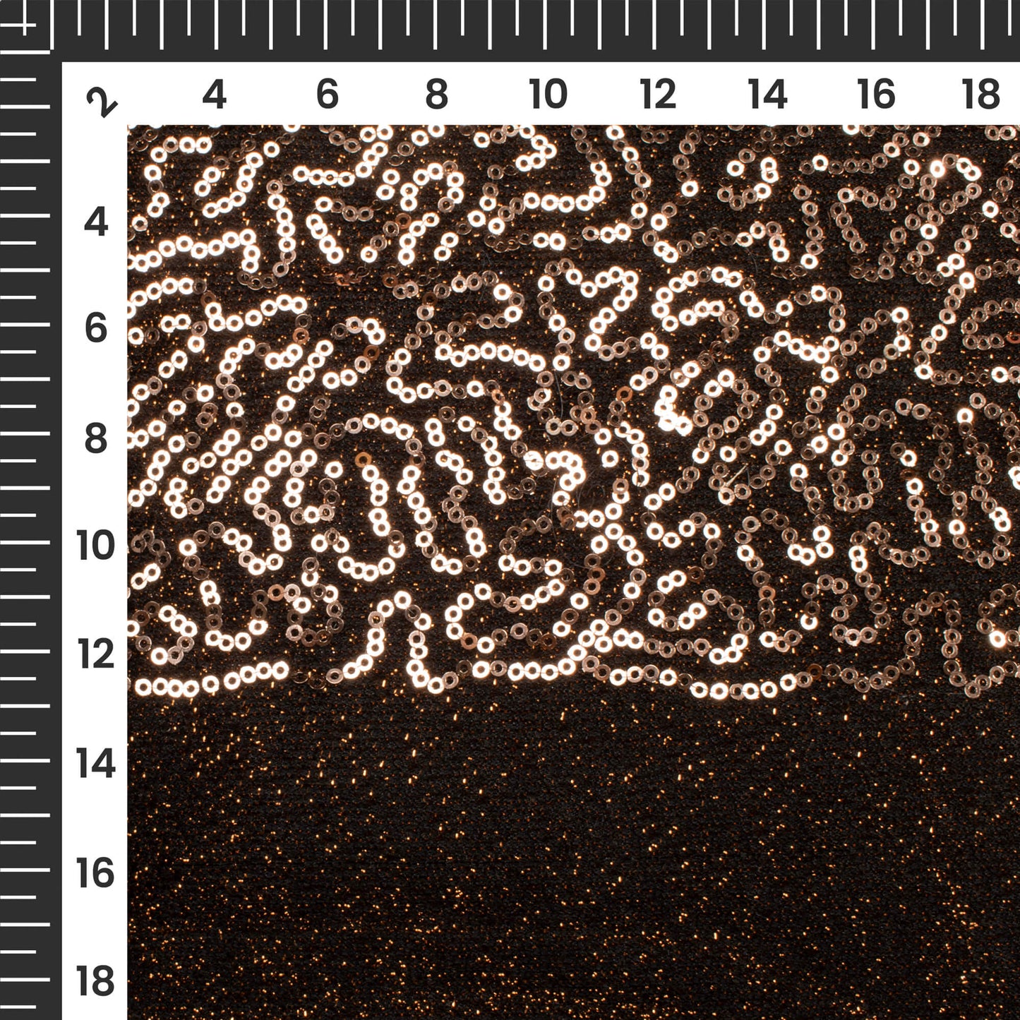 Dark Brown Sequins Shiny Metallic Lurex Imported Knit Fabric (Width 58 Inches)