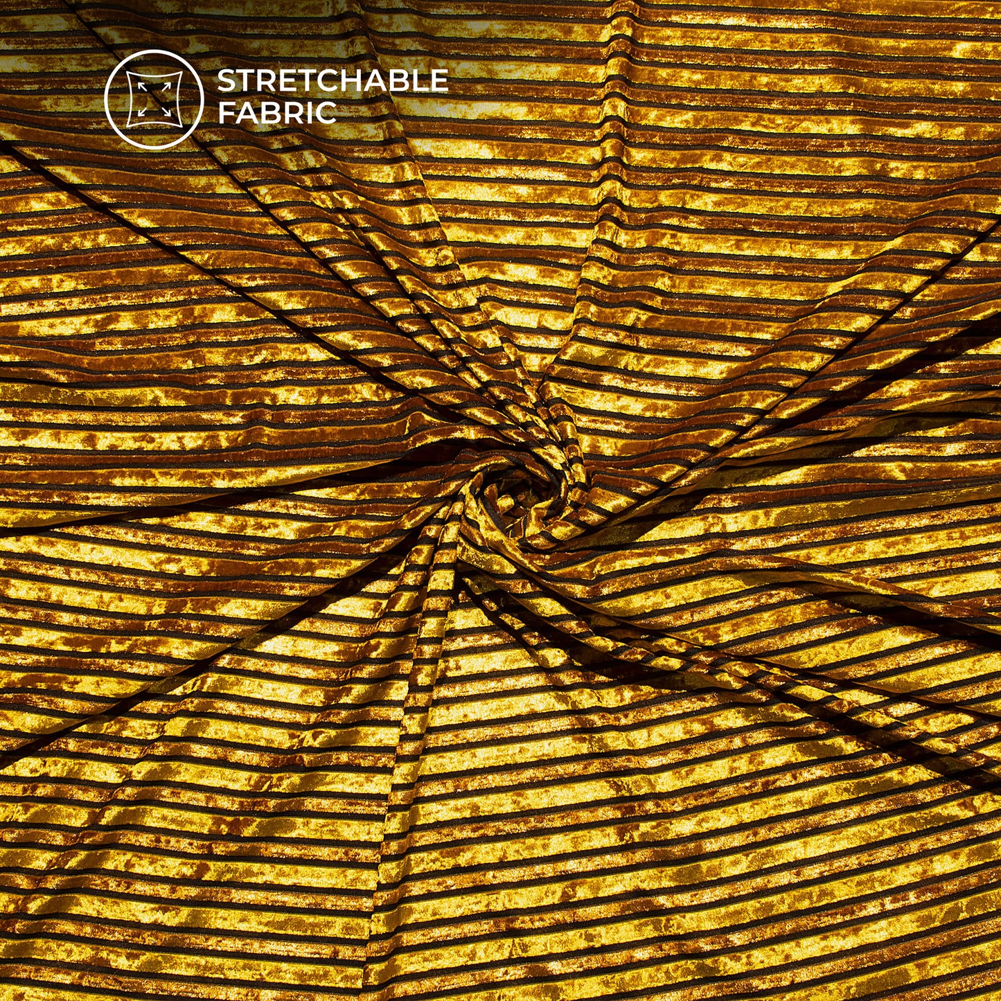 Golden Stripes Luxury Imported Velvet Fabric
