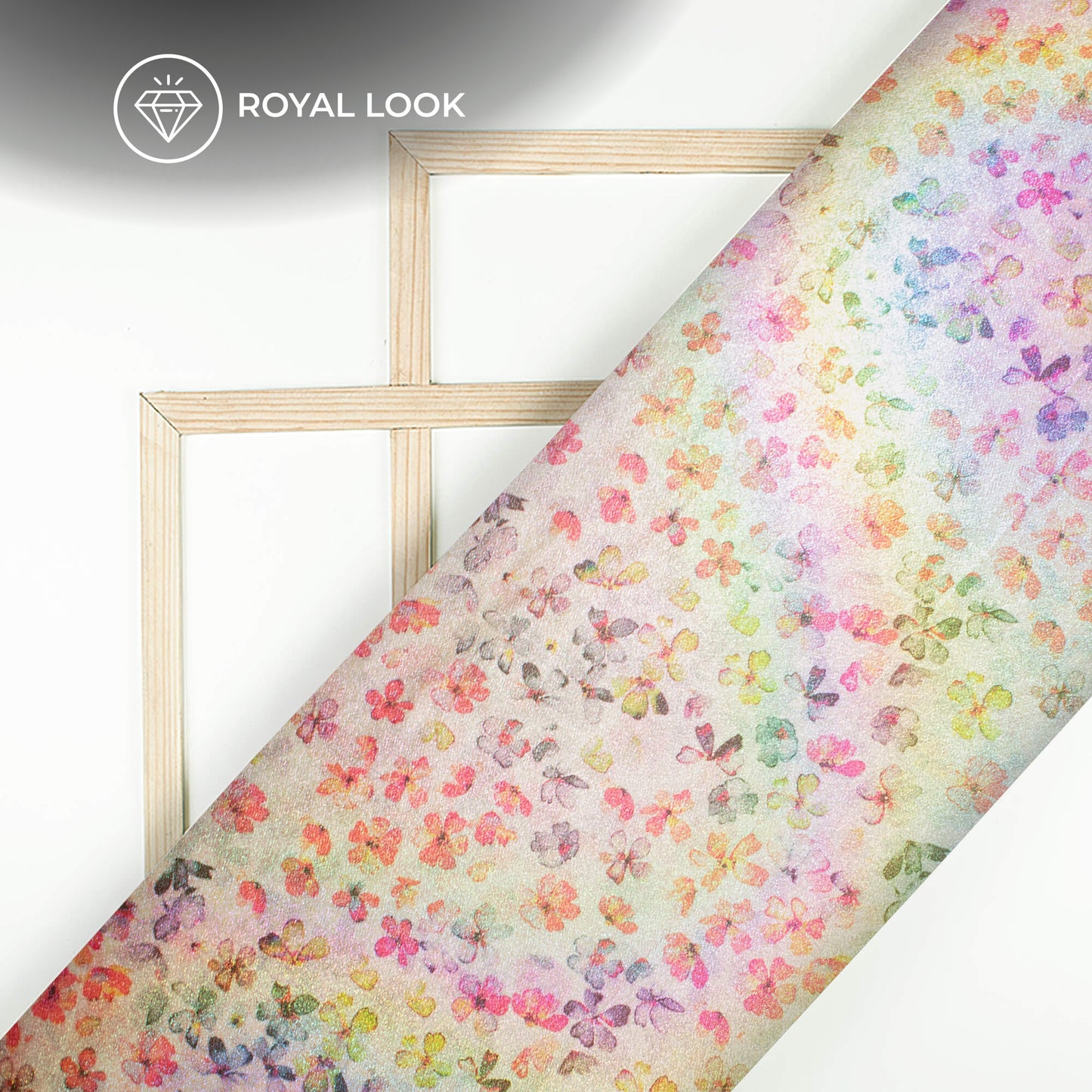 Red Floral Dual Tones Galaxy Imported Net Fabric