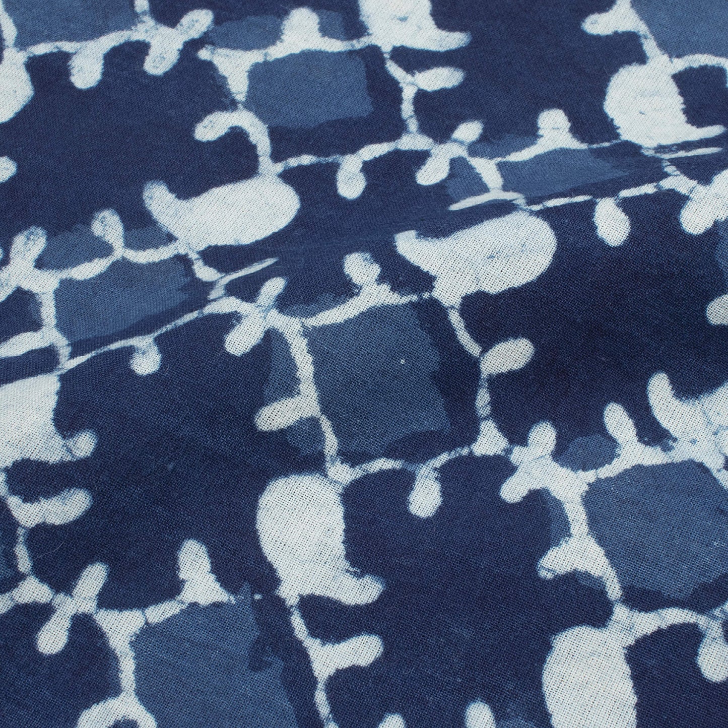 Indigo Traditional Pattern Handblock Cotton Fabric