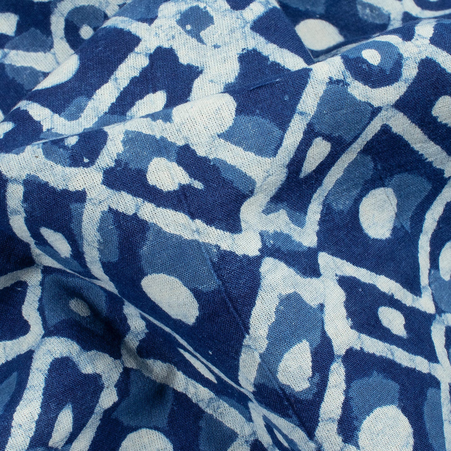 Indigo Traditional Pattern Handblock Cotton Fabric