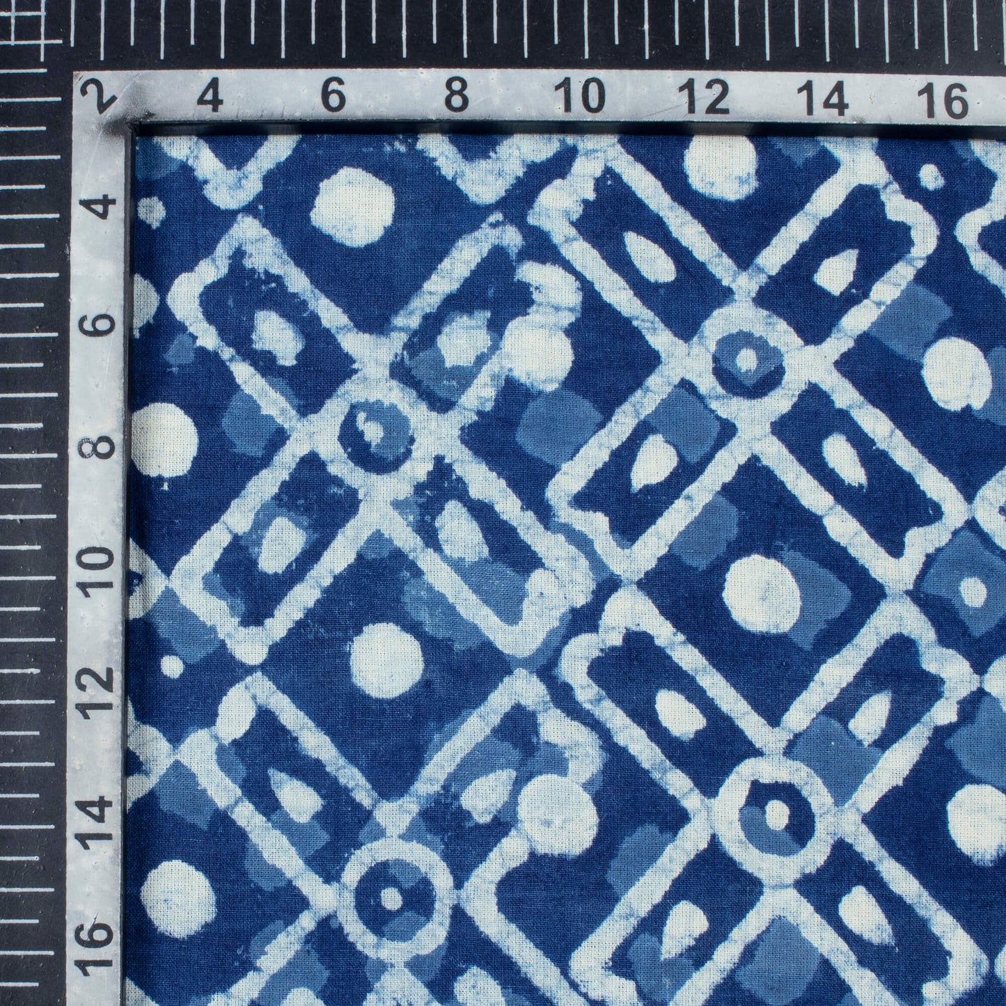 Indigo Traditional Pattern Handblock Cotton Fabric