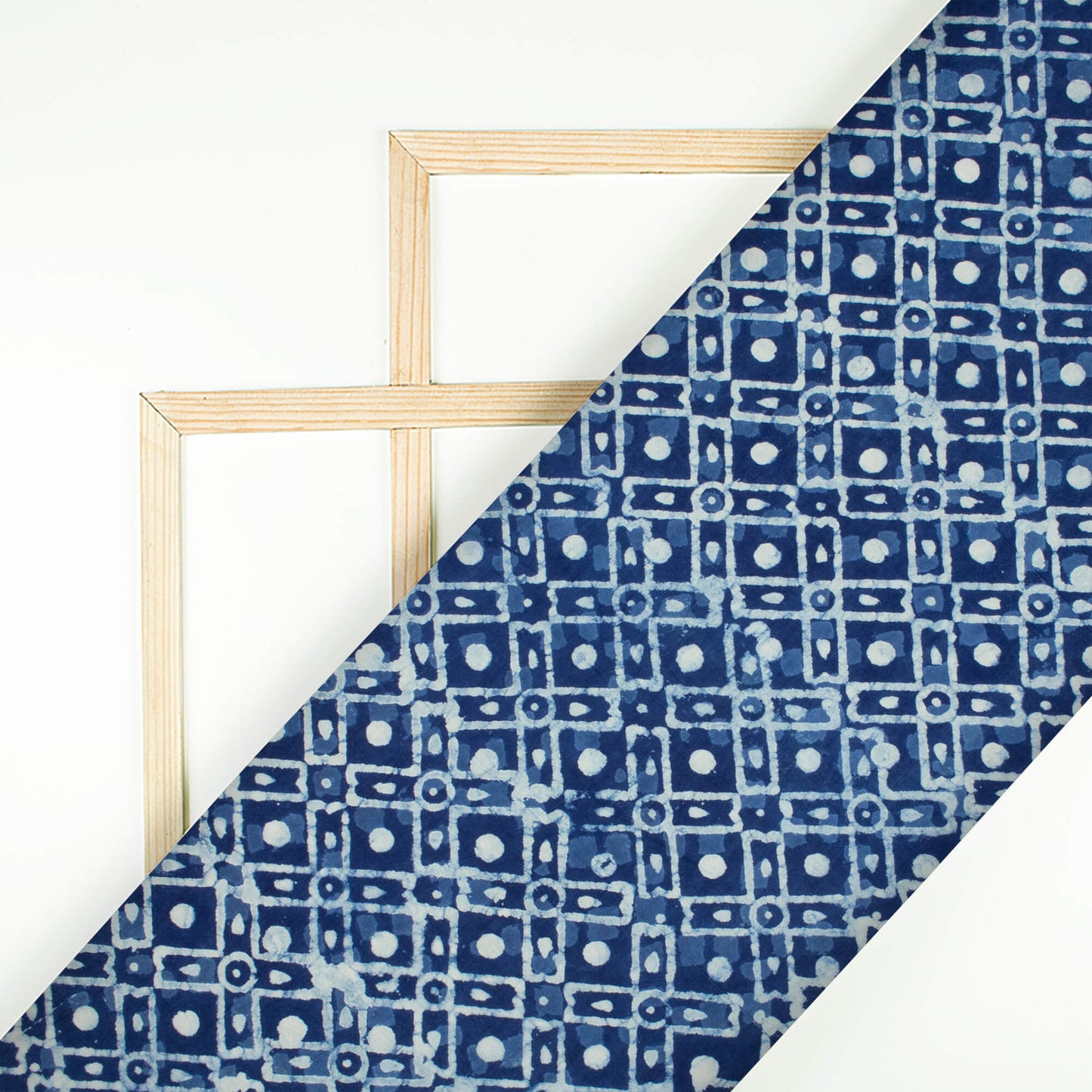Indigo Traditional Pattern Handblock Cotton Fabric