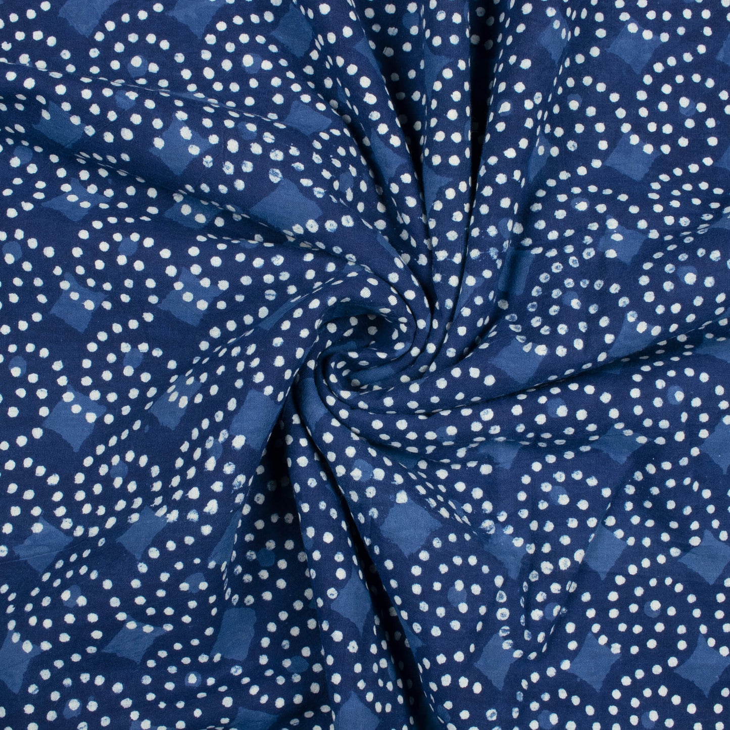 Indigo Traditional Pattern Handblock Cotton Fabric