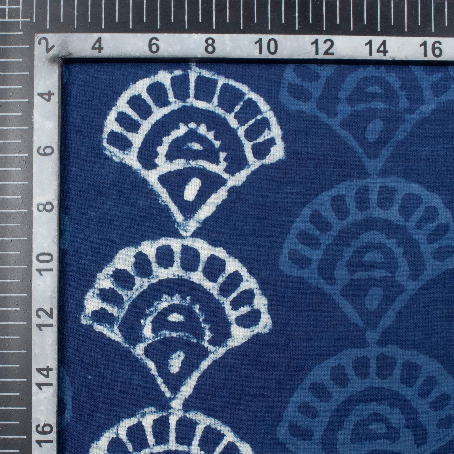 Indigo Stripes Pattern Handblock Cotton Fabric