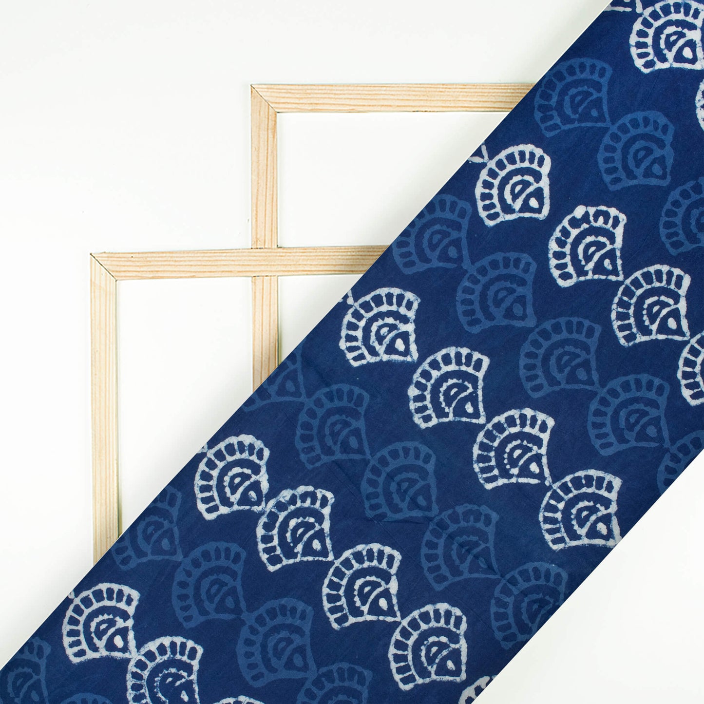 Indigo Stripes Pattern Handblock Cotton Fabric