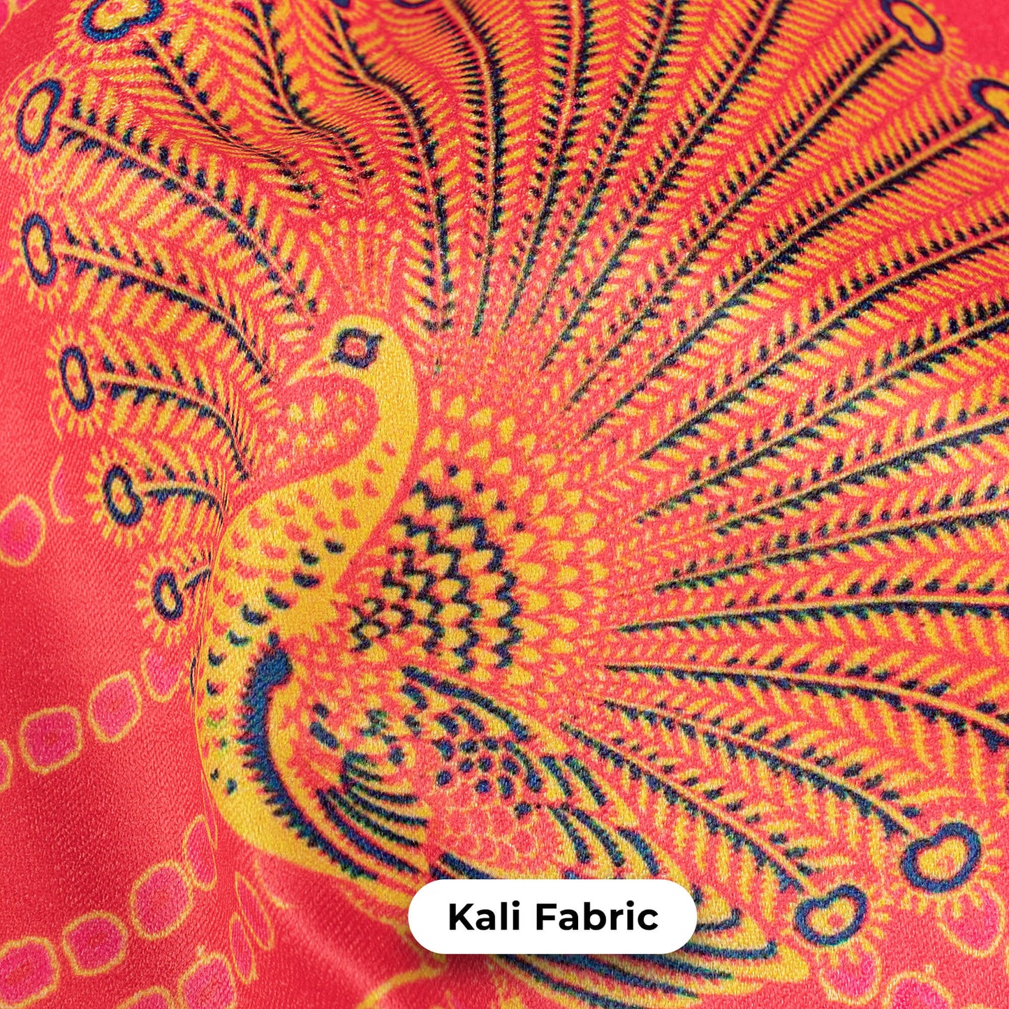 Red And Off White Traditional Kali Set With Unstitched Blouse