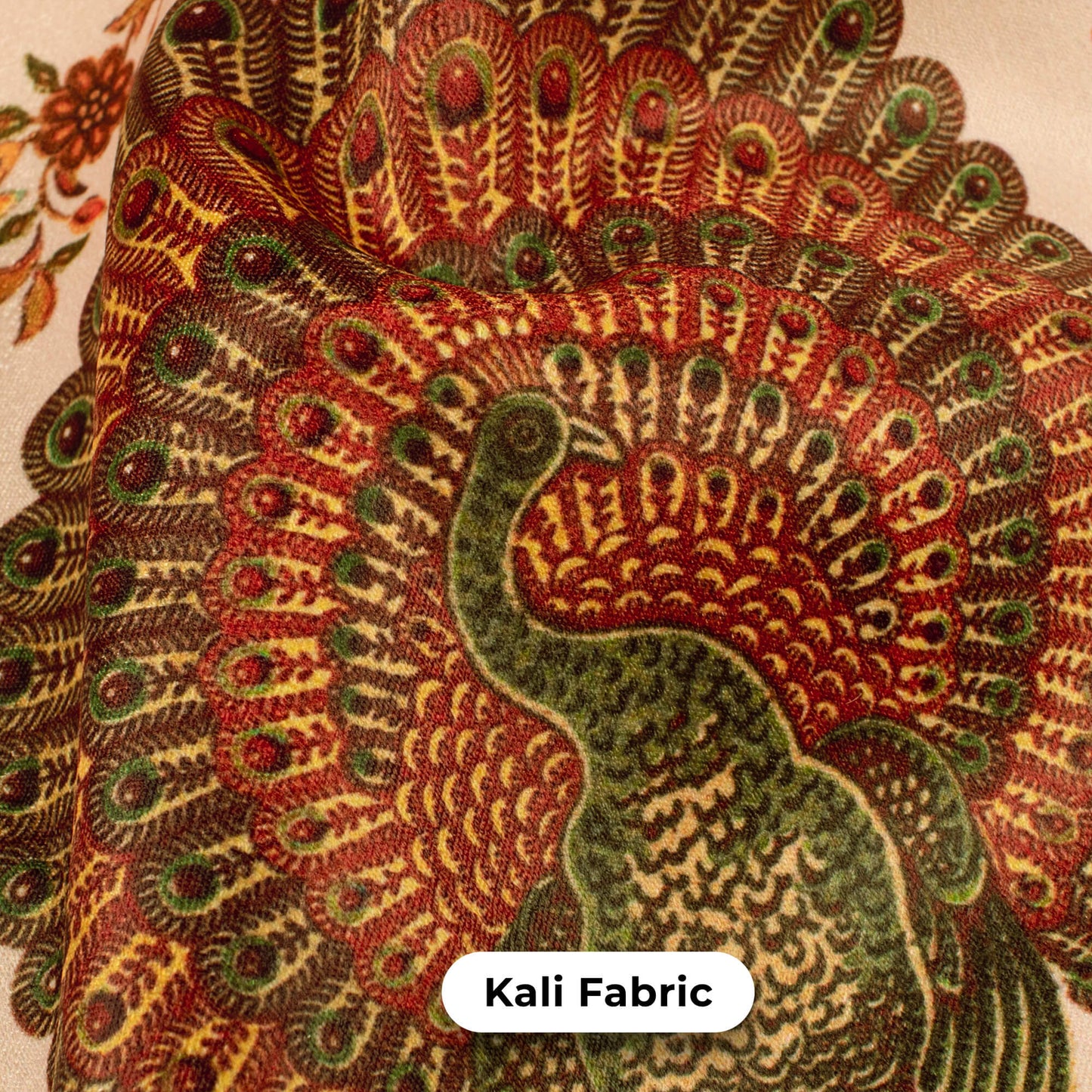 Pink And Red Traditional Kali Set With Unstitched Blouse