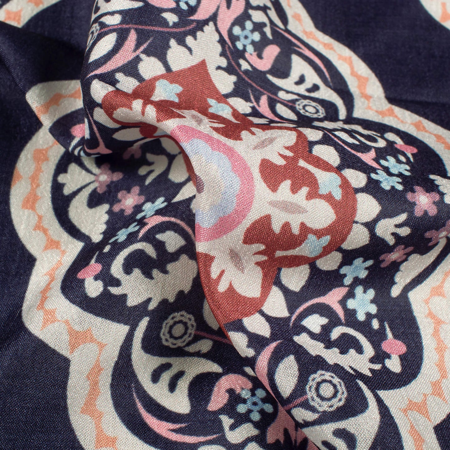 Navy Blue Traditional Paisley
Kali Set With Unstitched Blouse