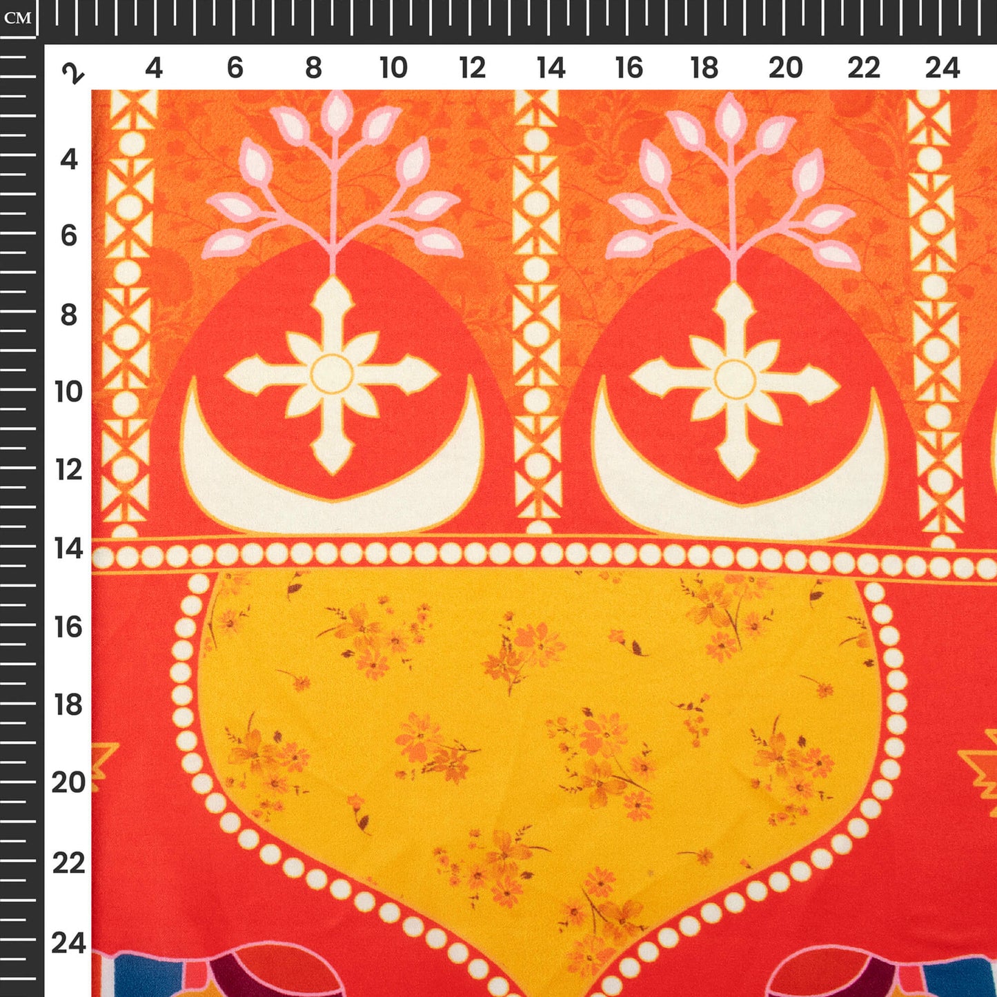 Orange Floral Traditional
Kali Set With Unstitched Blouse