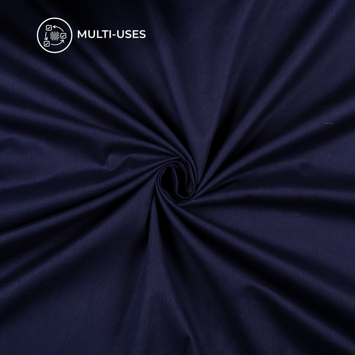 Navy Blue Plain Cotton Flex Fabric