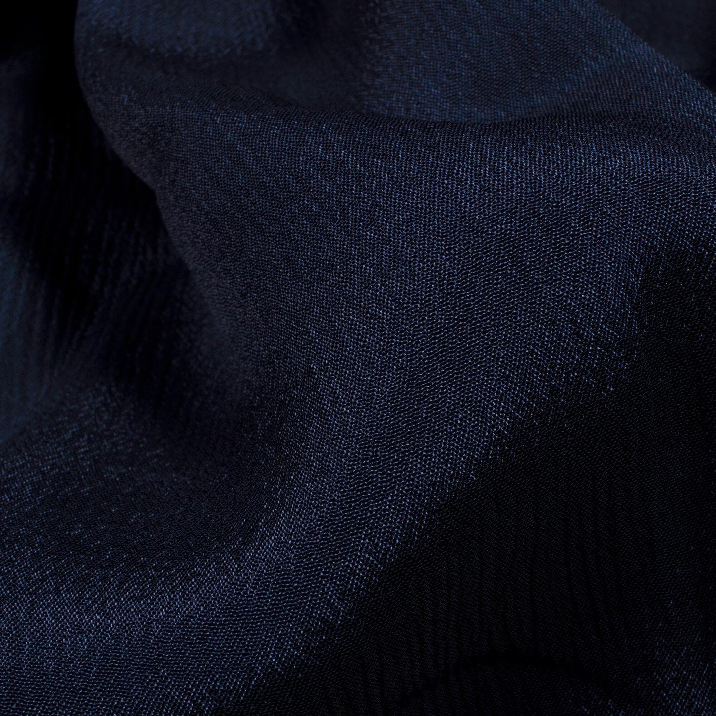 Navy Blue Plain Pure Chinnon Chiffon Fabric - Fabcurate