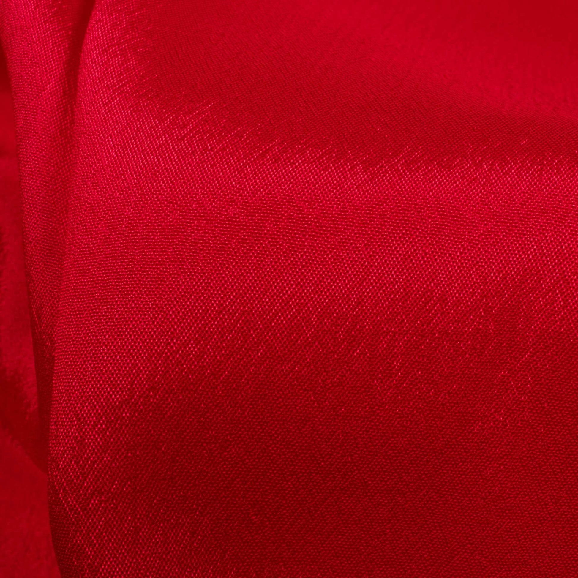 Red Plain Pure Chinnon Chiffon Fabric - Fabcurate