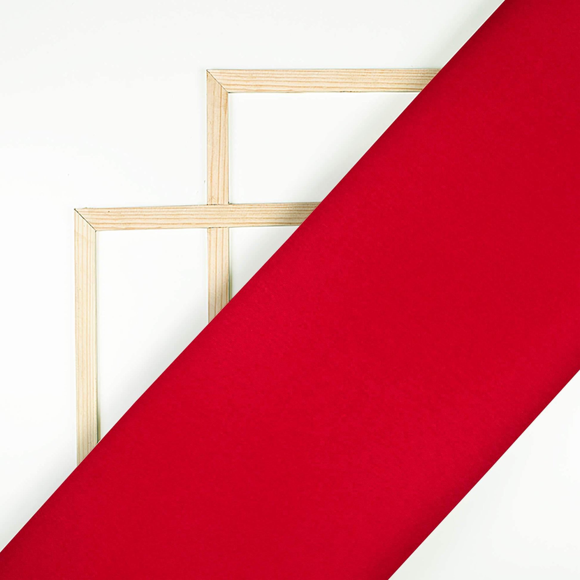 Red Plain Pure Chinnon Chiffon Fabric - Fabcurate
