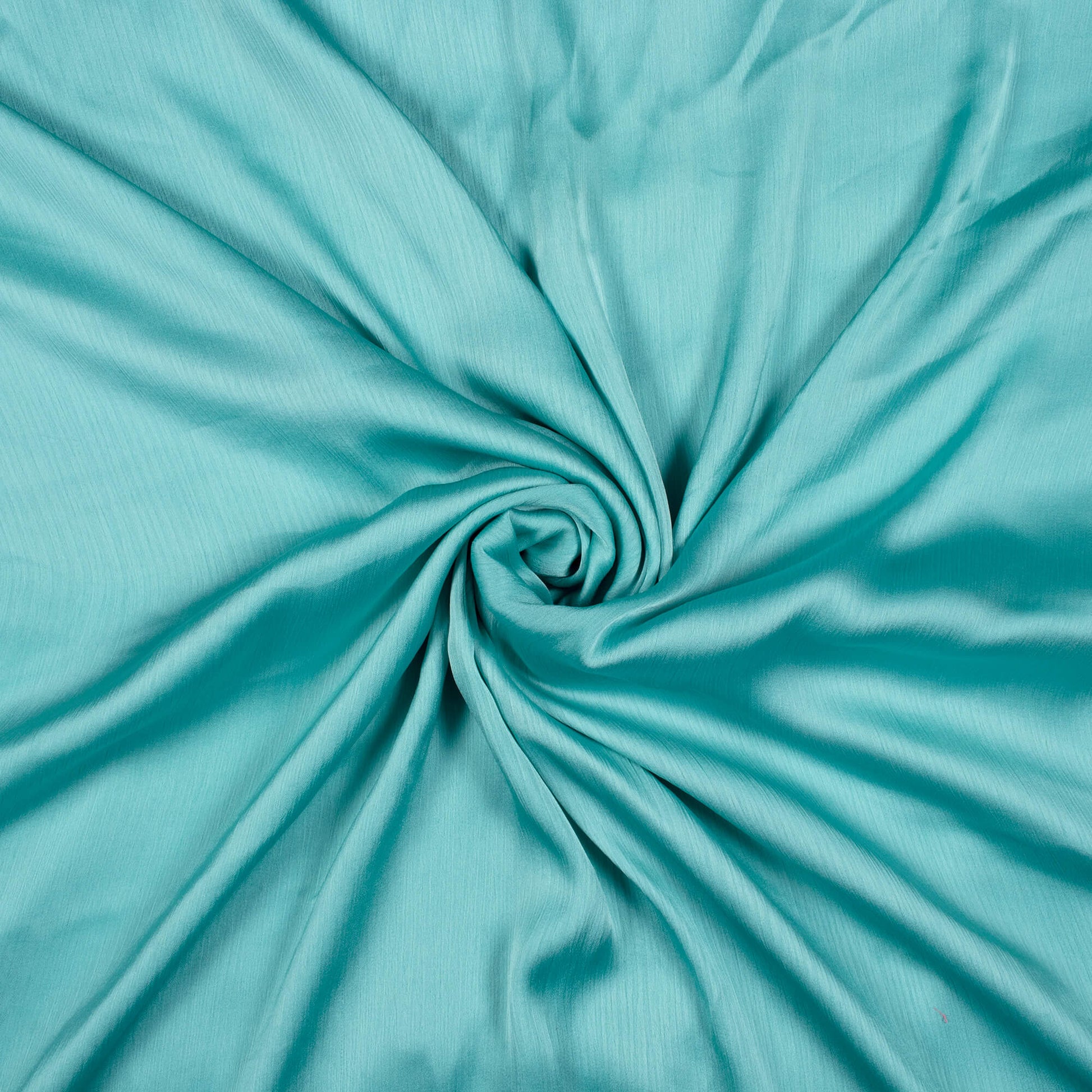 Pool Blue Plain Premium Chiffon Satin Fabric - Fabcurate