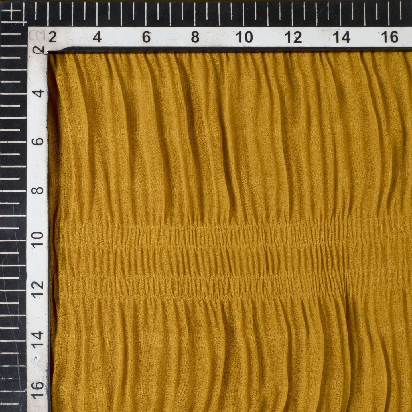 Dijon Yellow Plain Georgette Pleated Fabric - Fabcurate