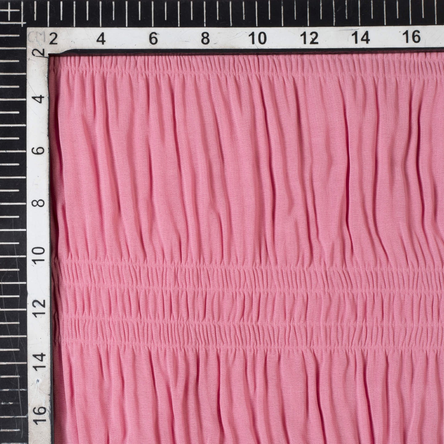 Thullian Pink Plain Georgette Pleated Fabric - Fabcurate