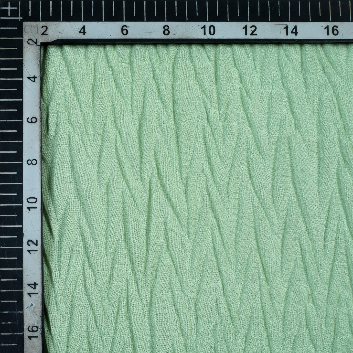 Surf Green Plain Georgette Pleated Fabric - Fabcurate