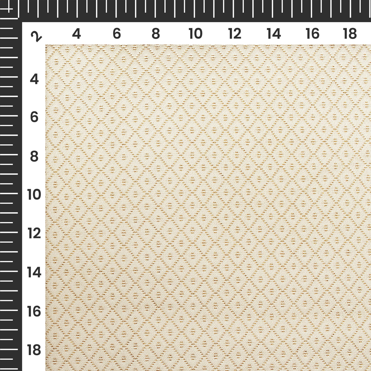 Ivory White Checks Pattern Plain Zari Jacquard Fabric (Width 58 Inches)