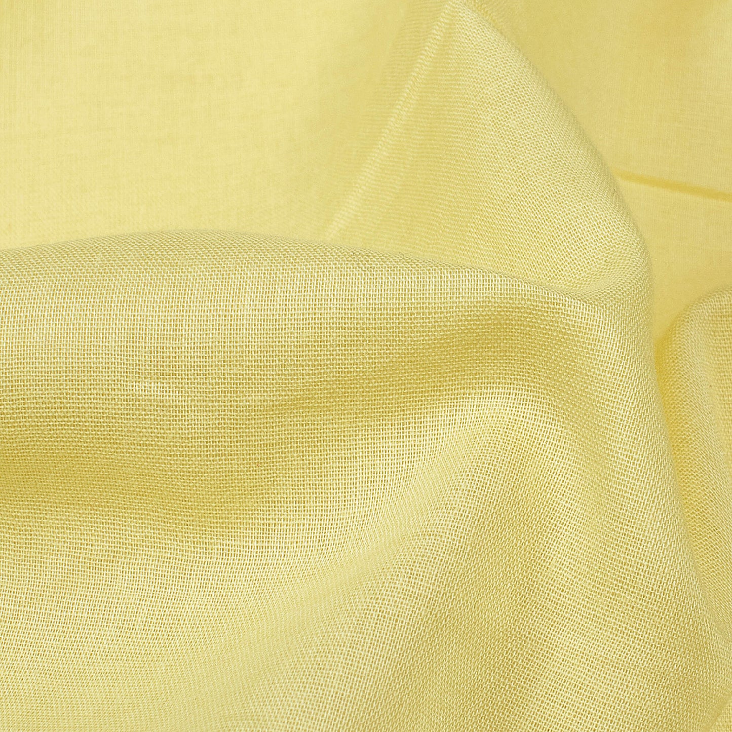 Melow Yellow Plain Cotton Mulmul Fabric - Fabcurate
