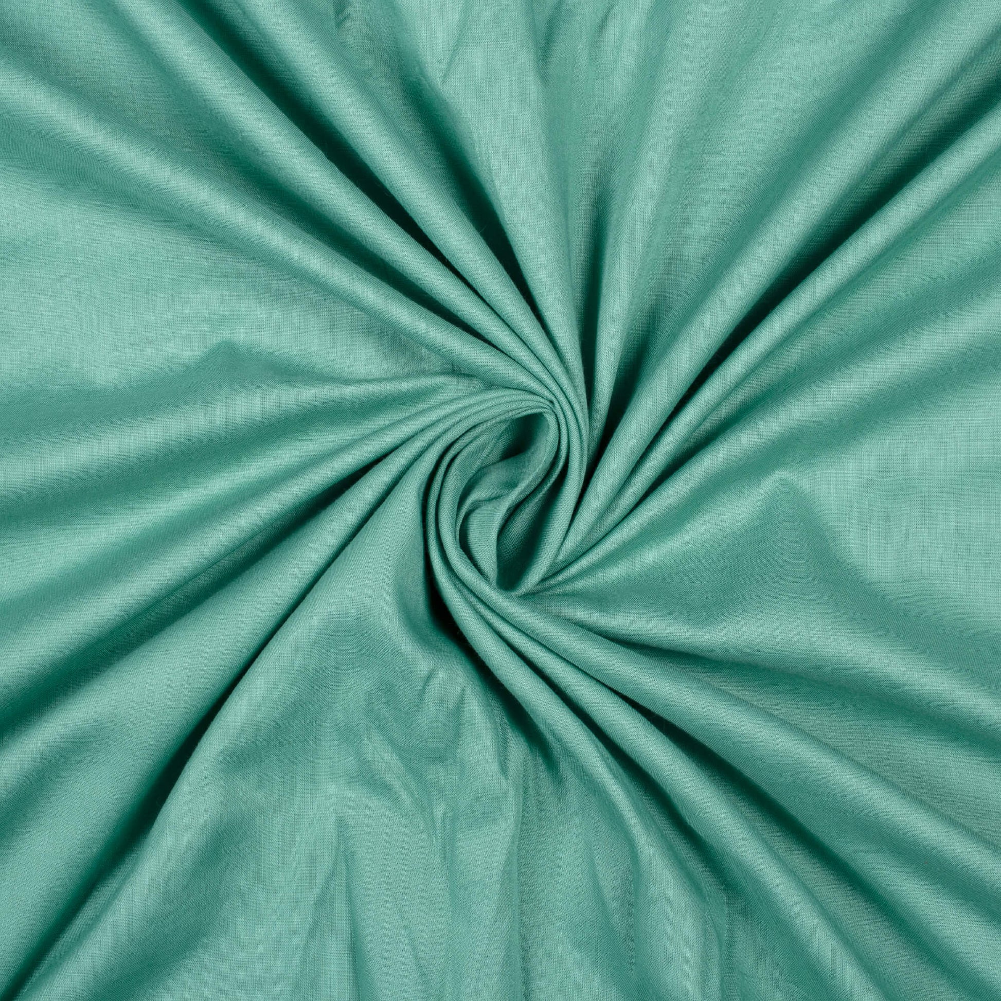 Sea Green Plain Cotton Mulmul Fabric - Fabcurate