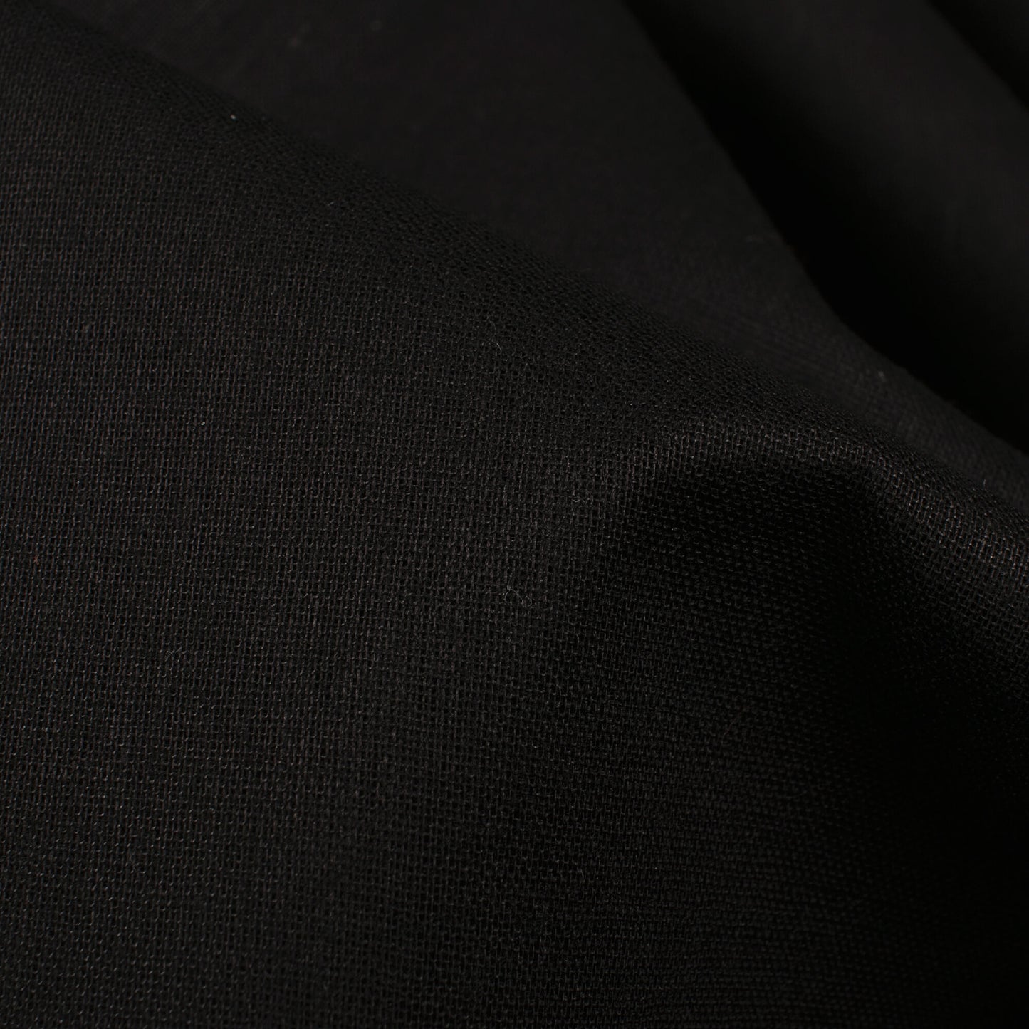 Black Plain Cotton Mulmul Fabric