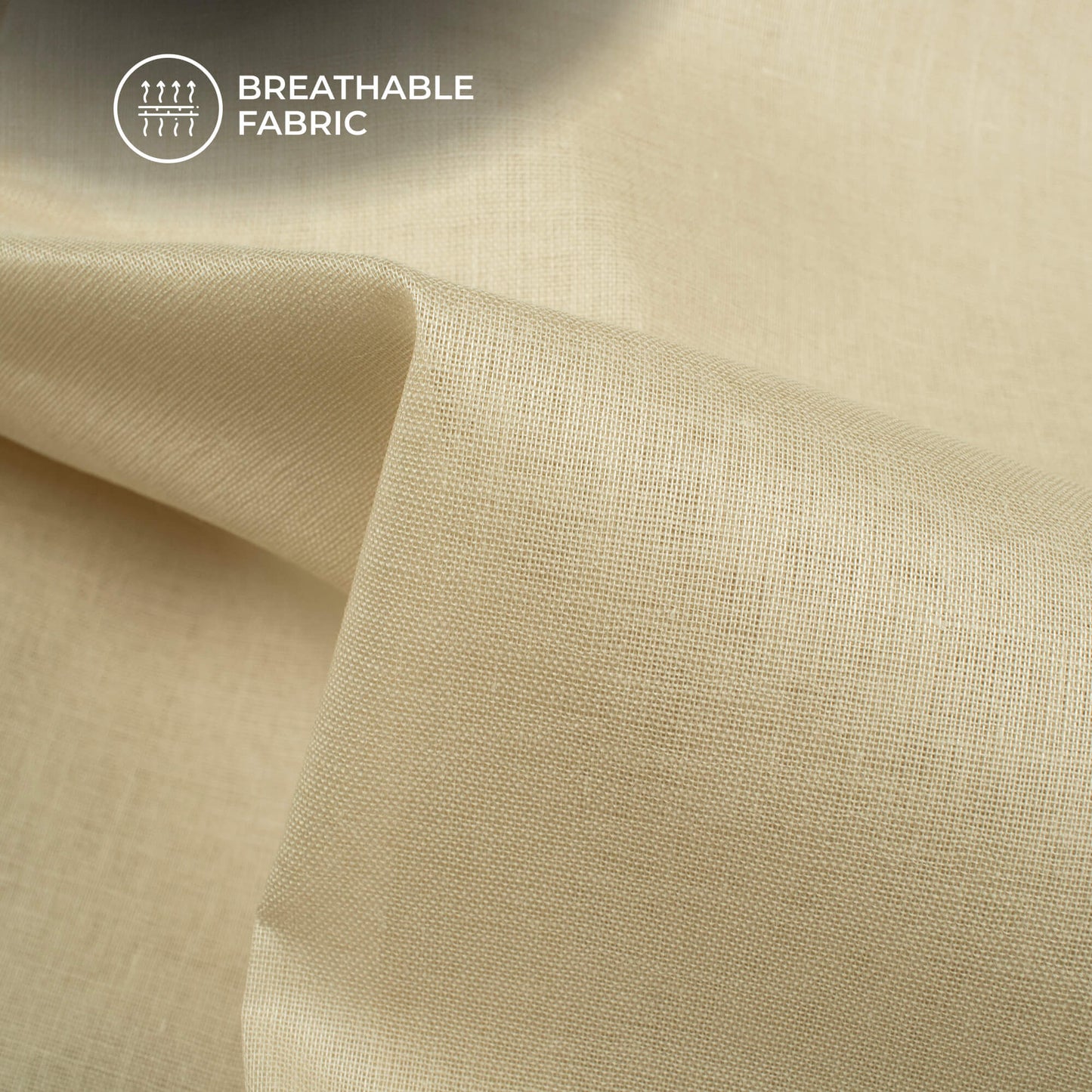 Beige Plain Cotton Mulmul Fabric