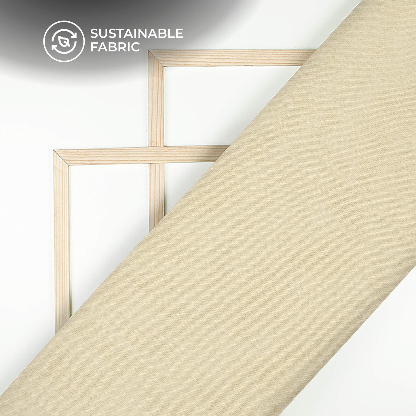 Beige Plain Cotton Mulmul Fabric