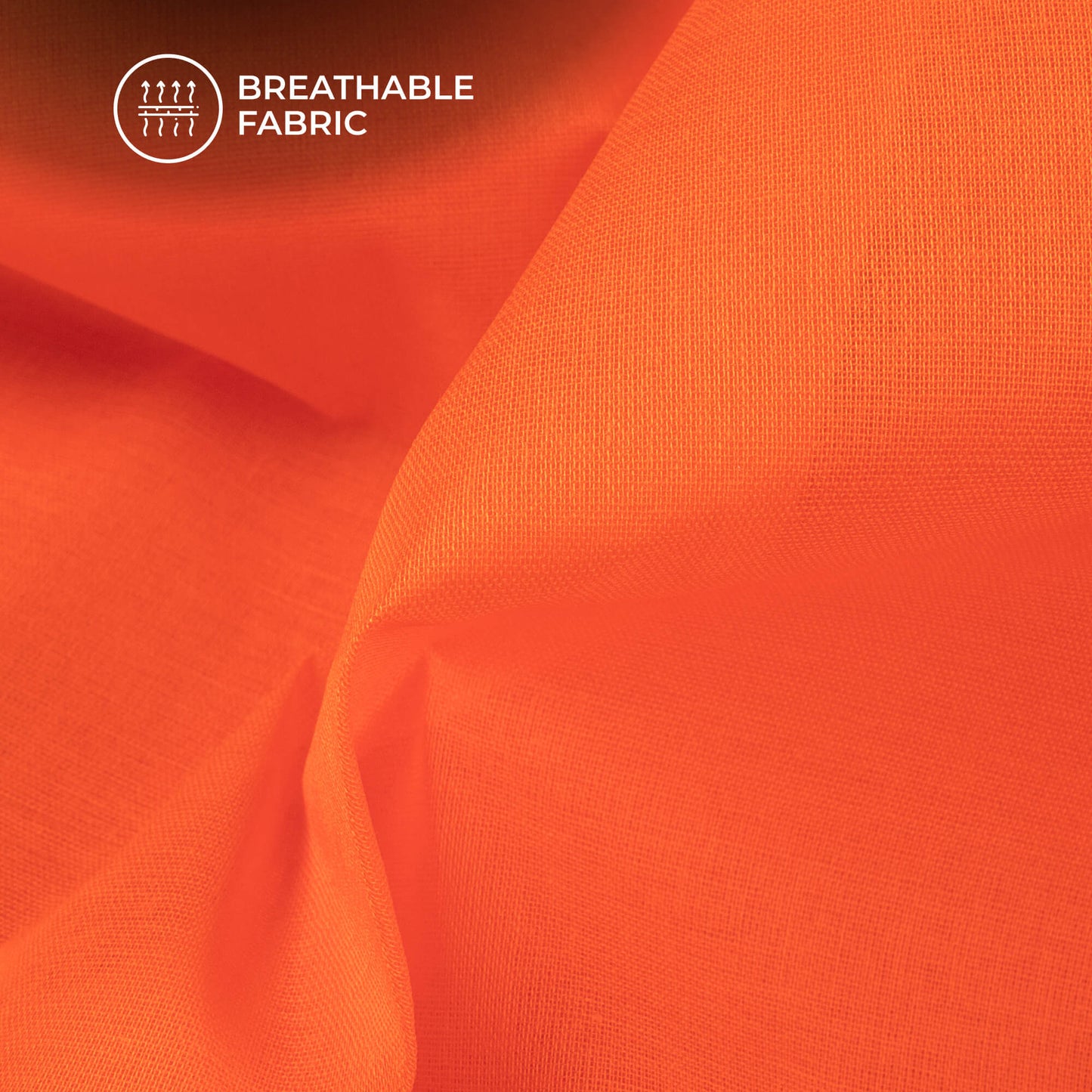 Bright Orange Plain Cotton Mulmul Fabric