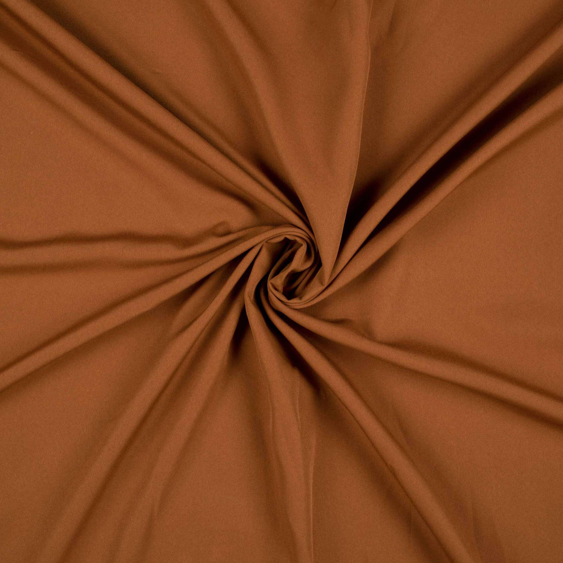 Caramel Brown Plain Micro Crepe Fabric - Fabcurate