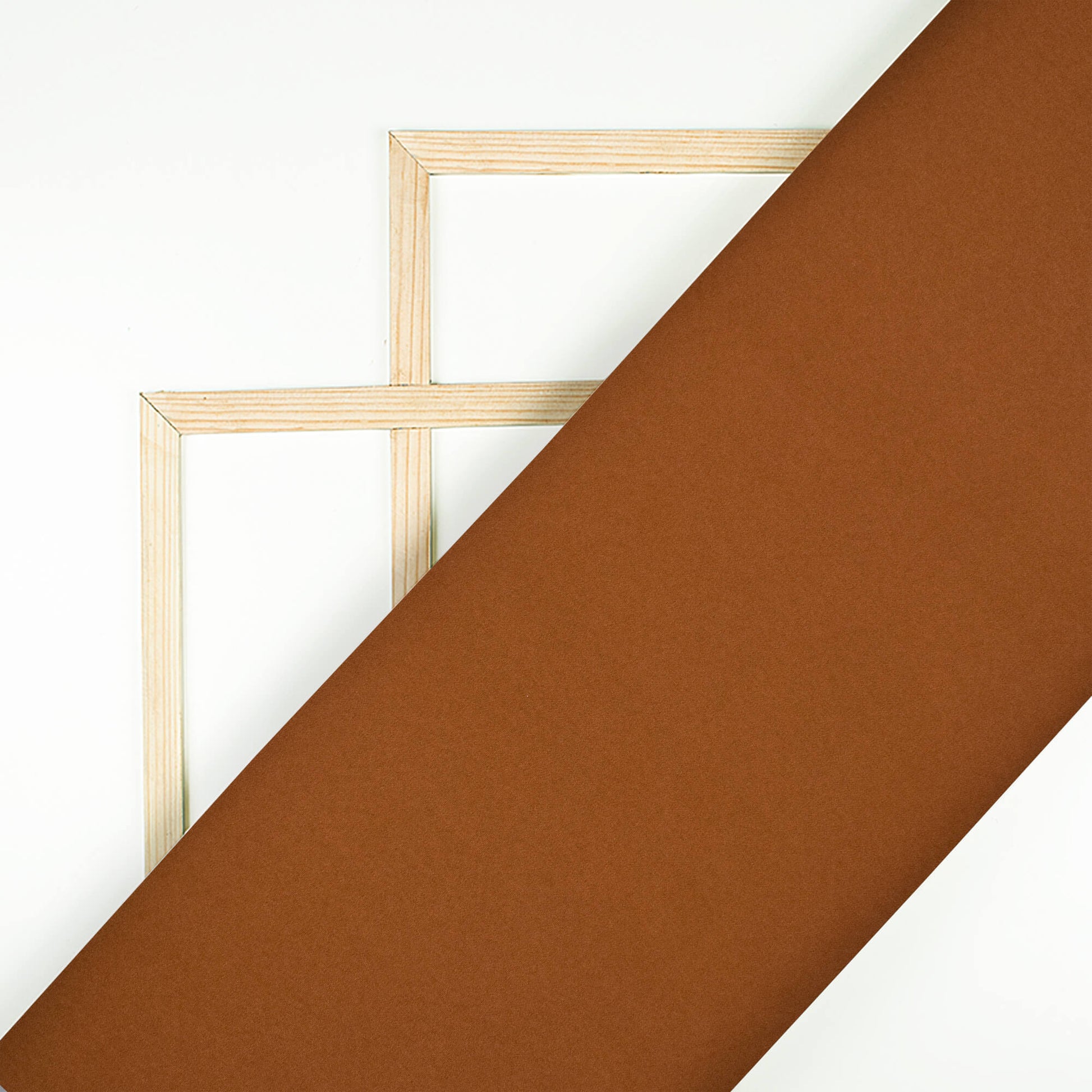 Caramel Brown Plain Micro Crepe Fabric - Fabcurate