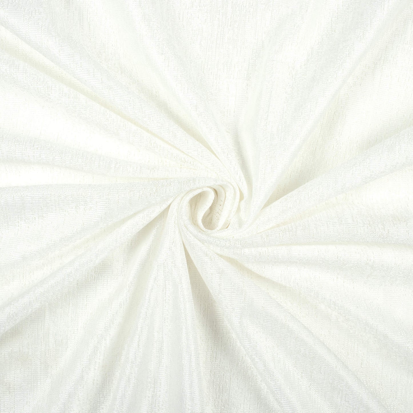 White Abstract Pattern Plain Raschel Net Fabric (Width 58 Inches)