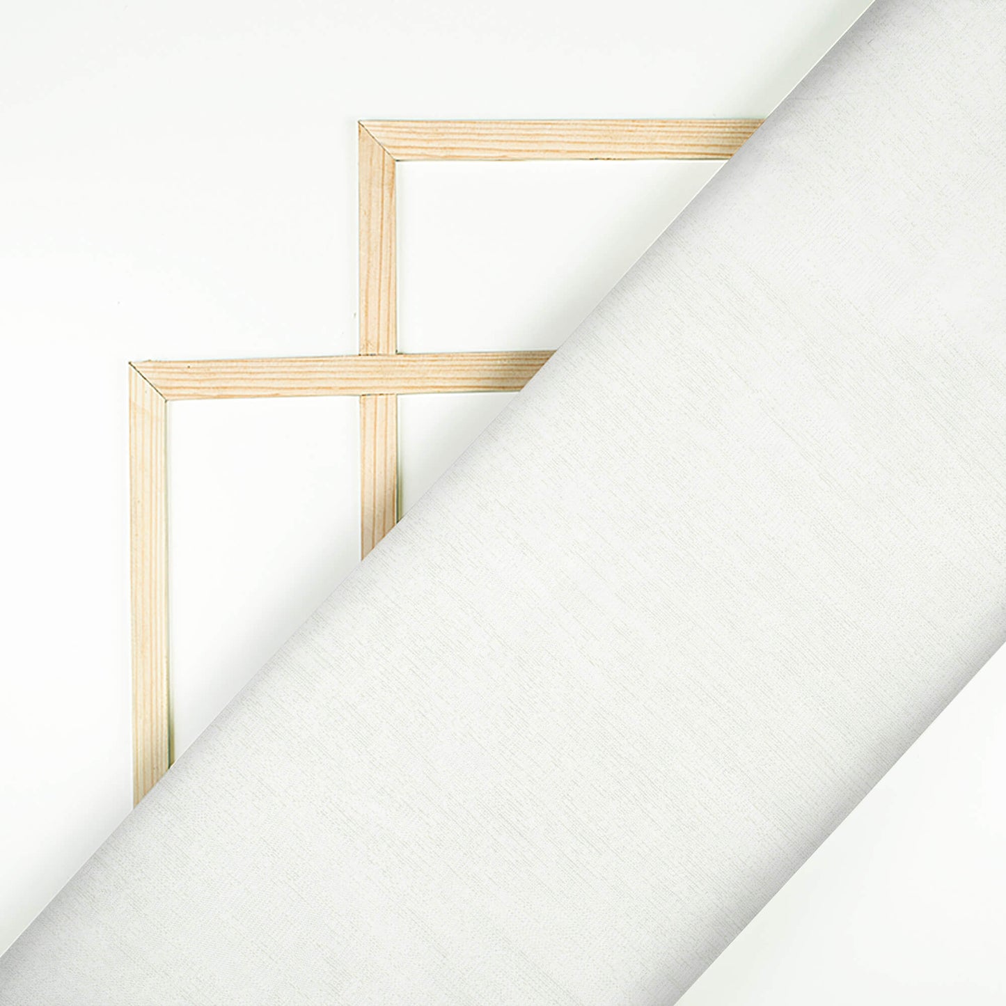White Abstract Pattern Plain Raschel Net Fabric (Width 58 Inches)