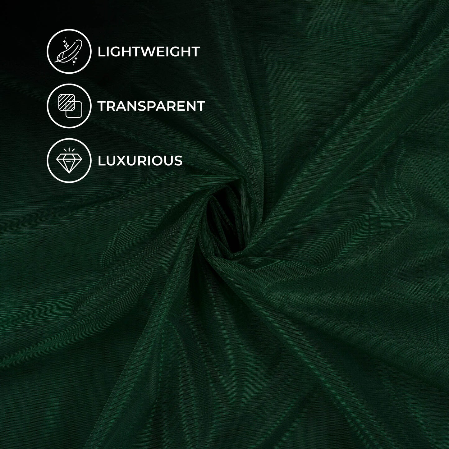 Dark Green Plain Premium Quality Butterfly Net Fabric