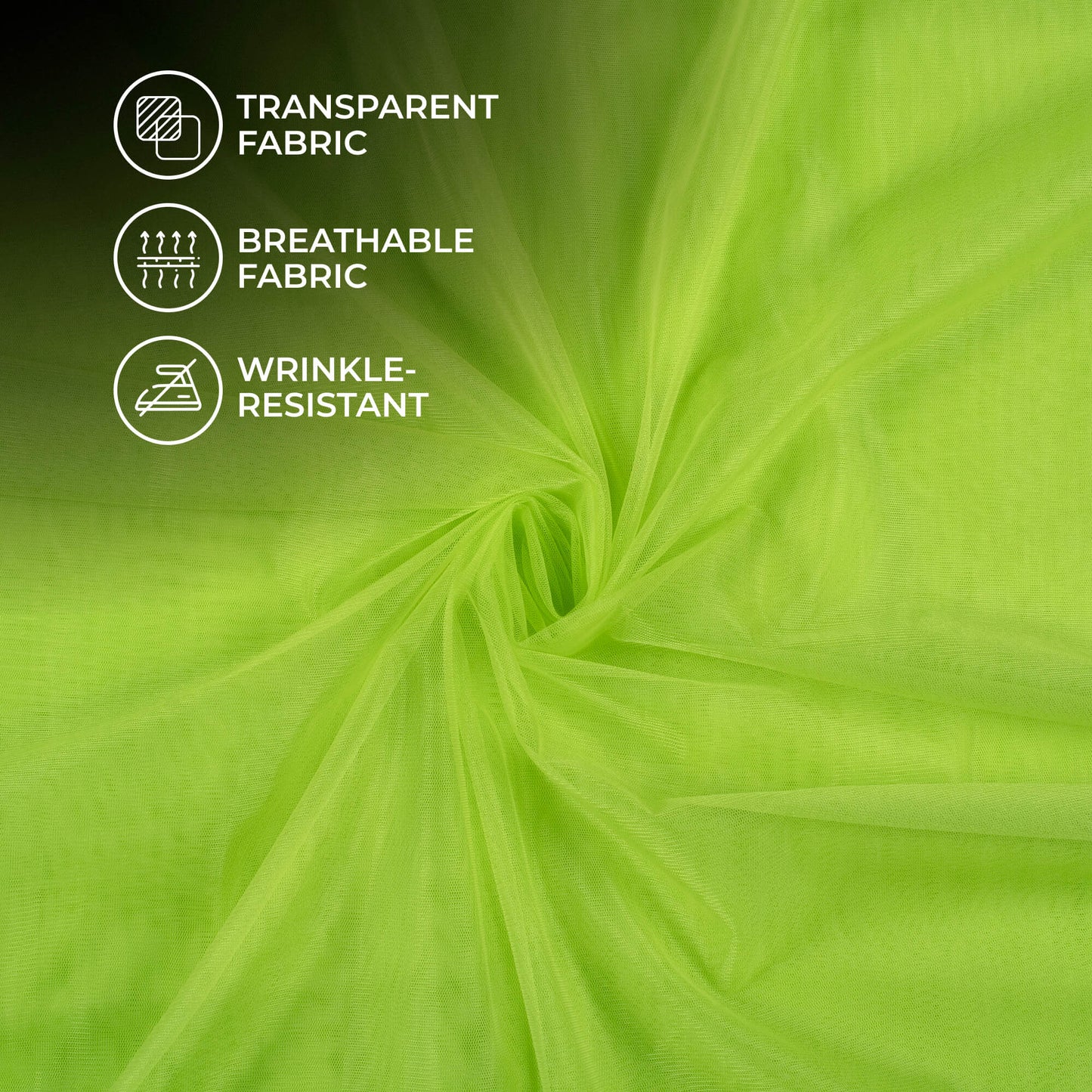 Pear Green Plain Premium Quality Butterfly Net Fabric