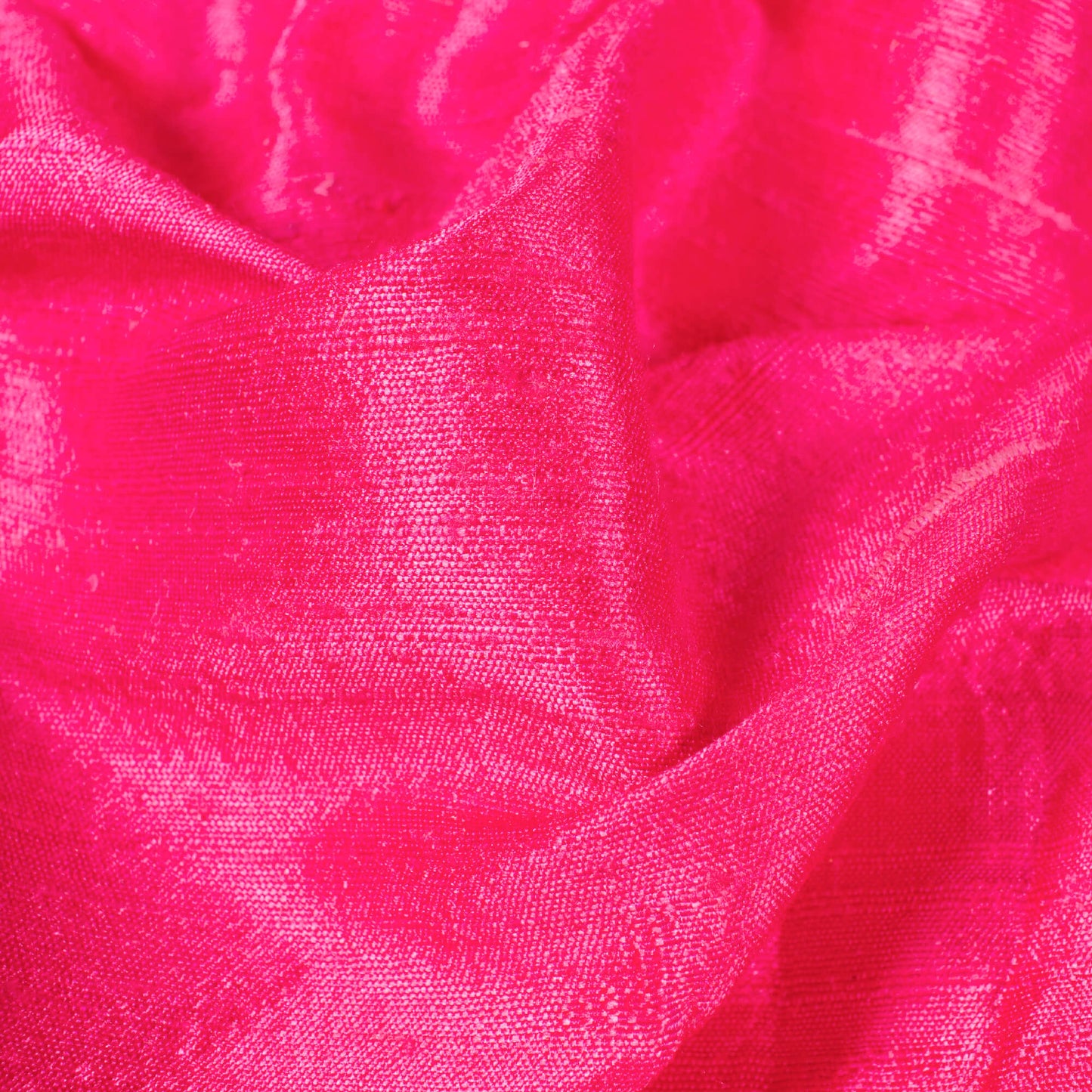 Dark Pink Plain Premium Dupion Pure Raw Silk Fabric - Fabcurate
