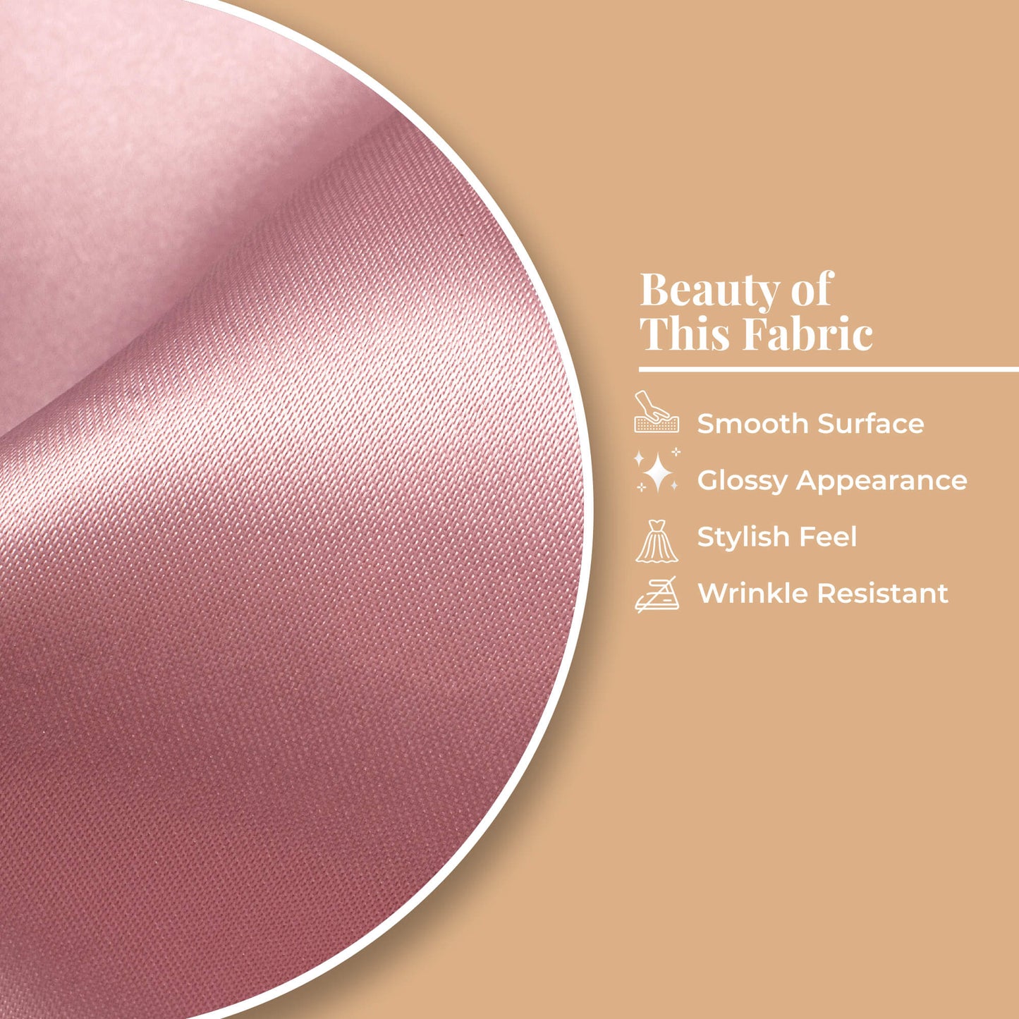 Dusty Pink Plain Neon Ultra Satin Fabric
