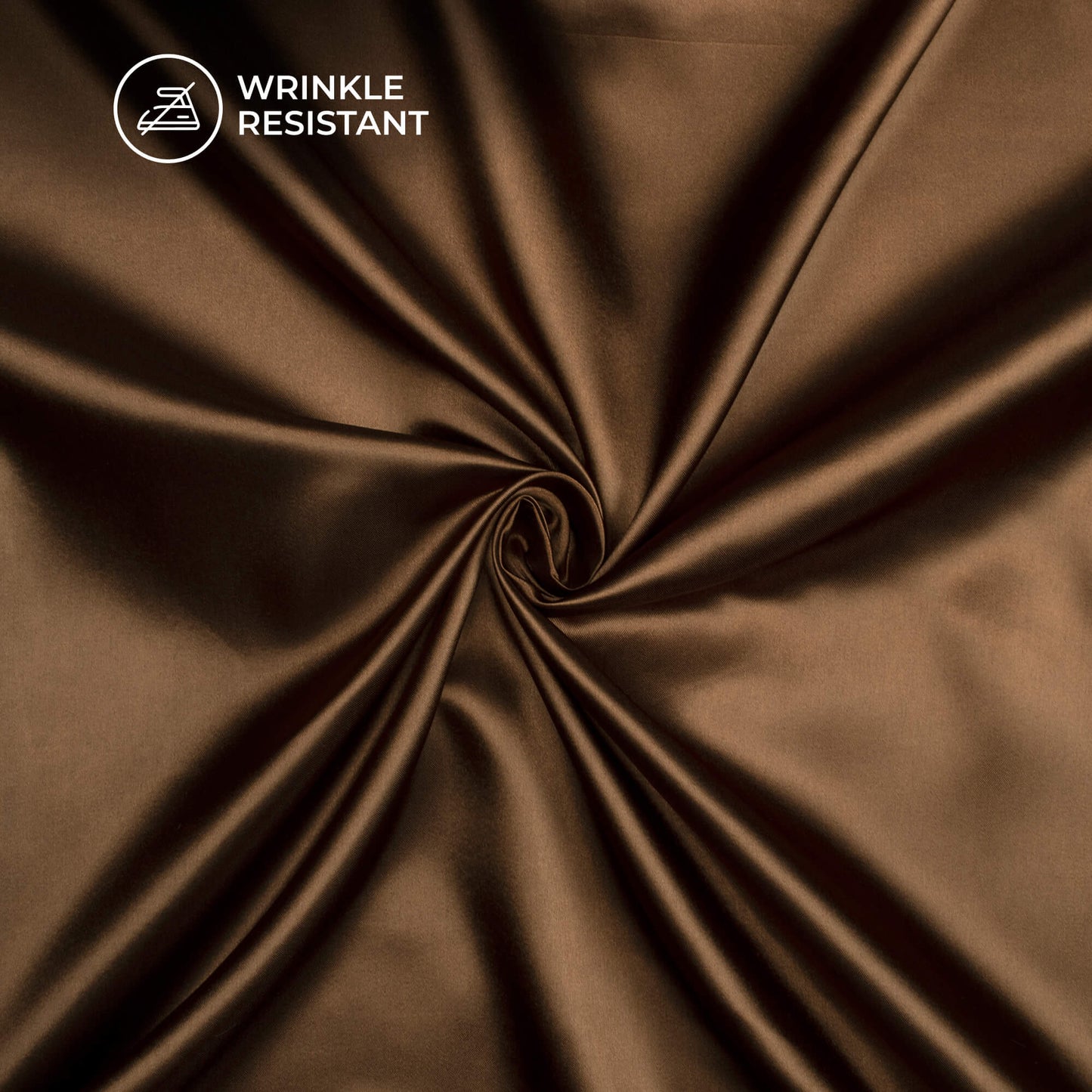Coffee Brown Plain Neon Ultra Satin Fabric