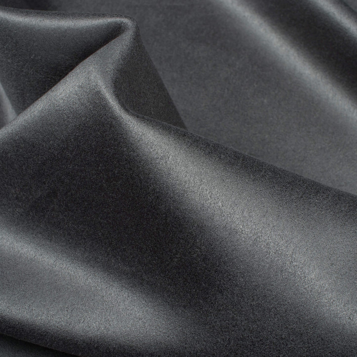 Steel Grey Plain Suede Fabric (Width 58 Inches)