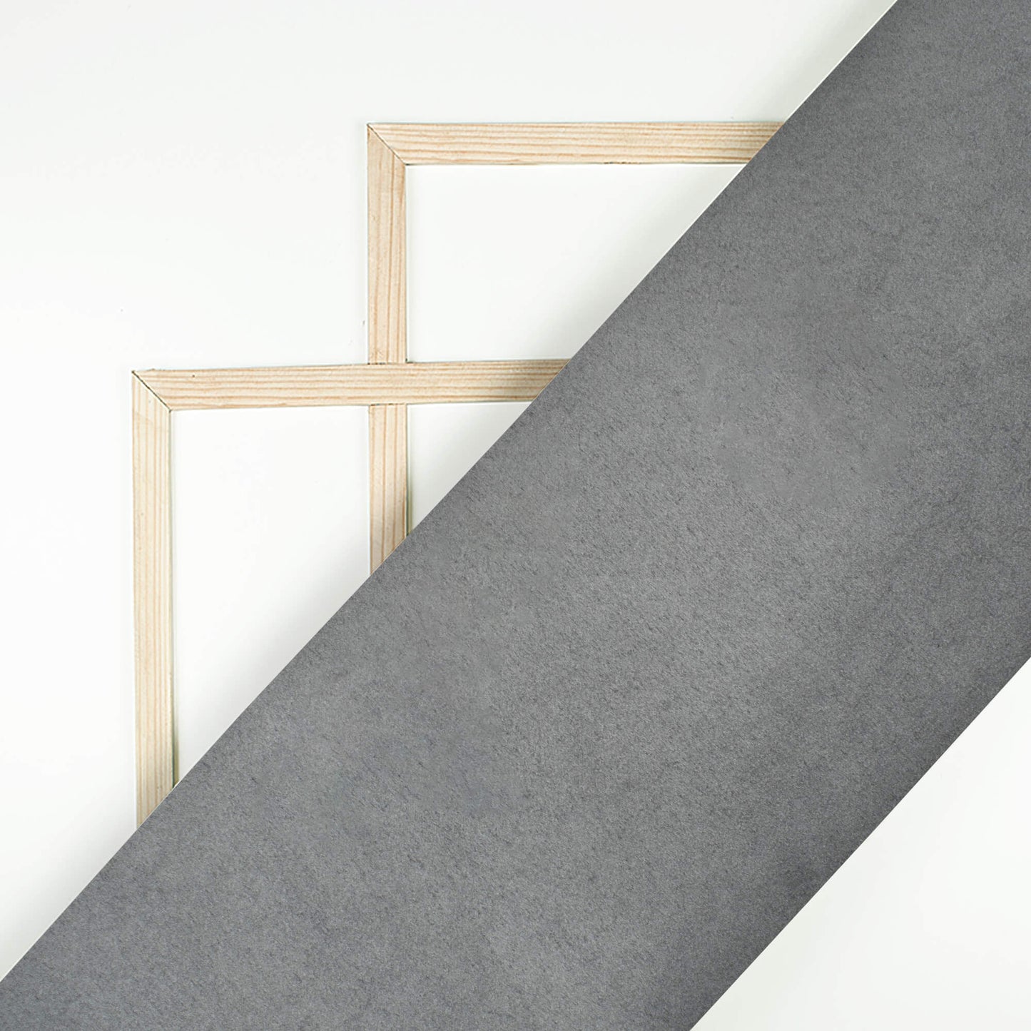 Steel Grey Plain Suede Fabric (Width 58 Inches)