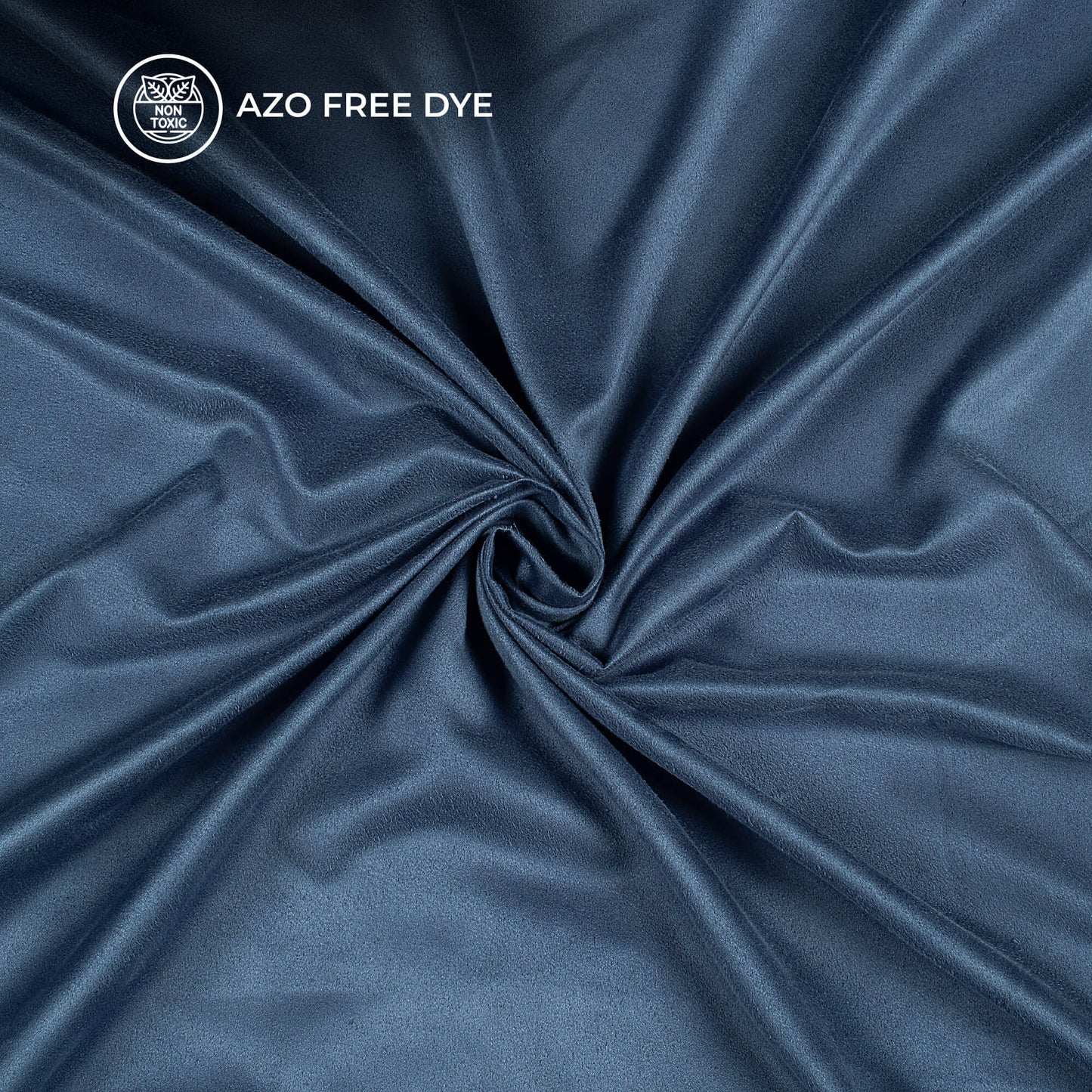 Pigeon Blue Plain Suede Fabric(Width 58 Inches)