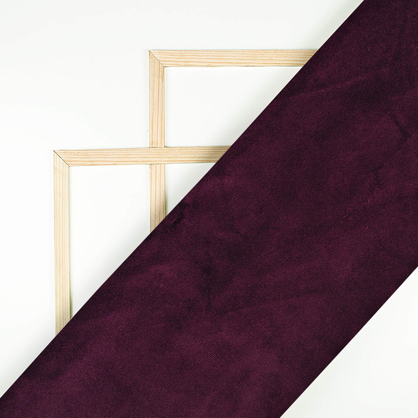 Eggplant Purple Plain Premium Velvet Fabric (Width 58 Inches)