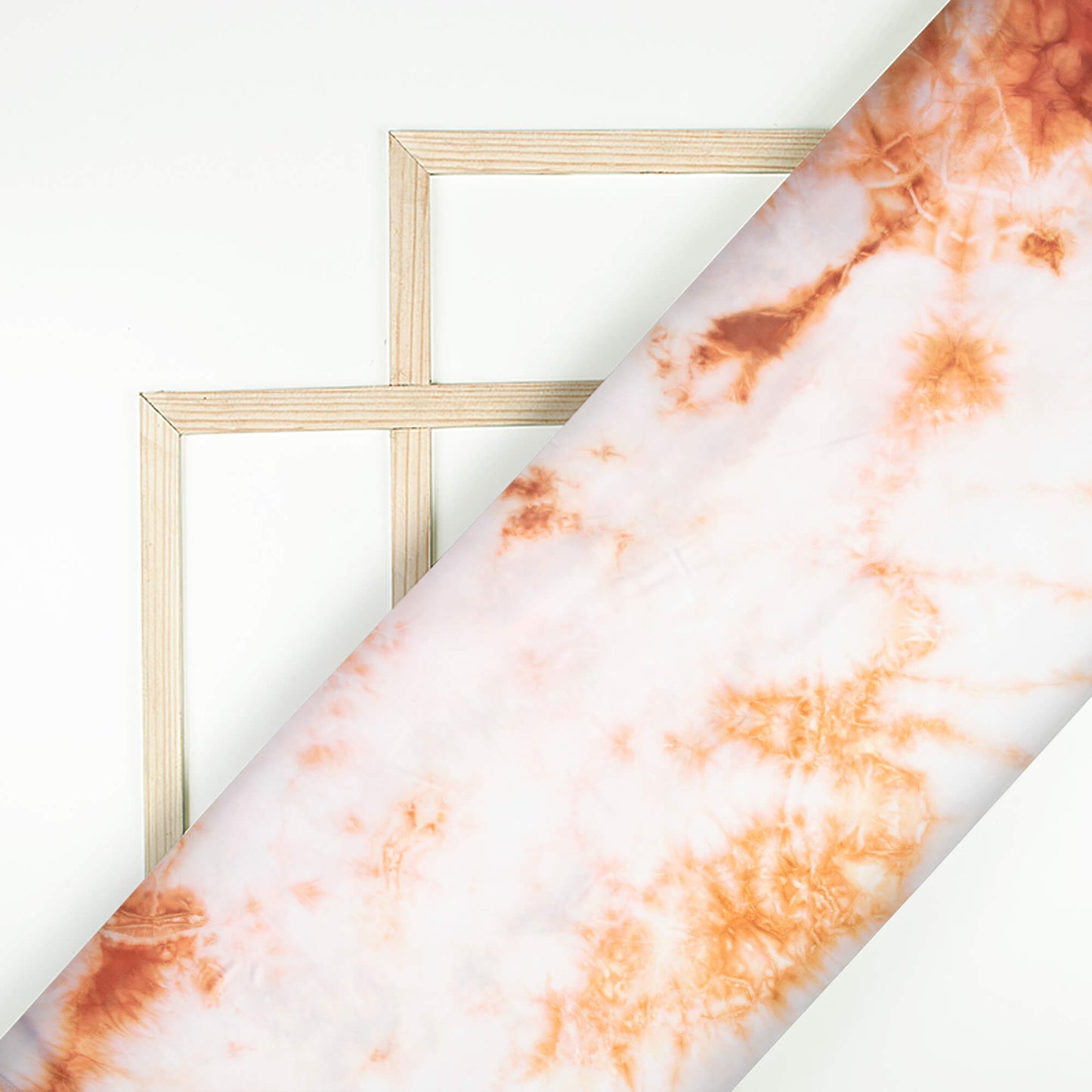 Brown And White Shibori Hand Tie & Dye Japan Satin Fabric