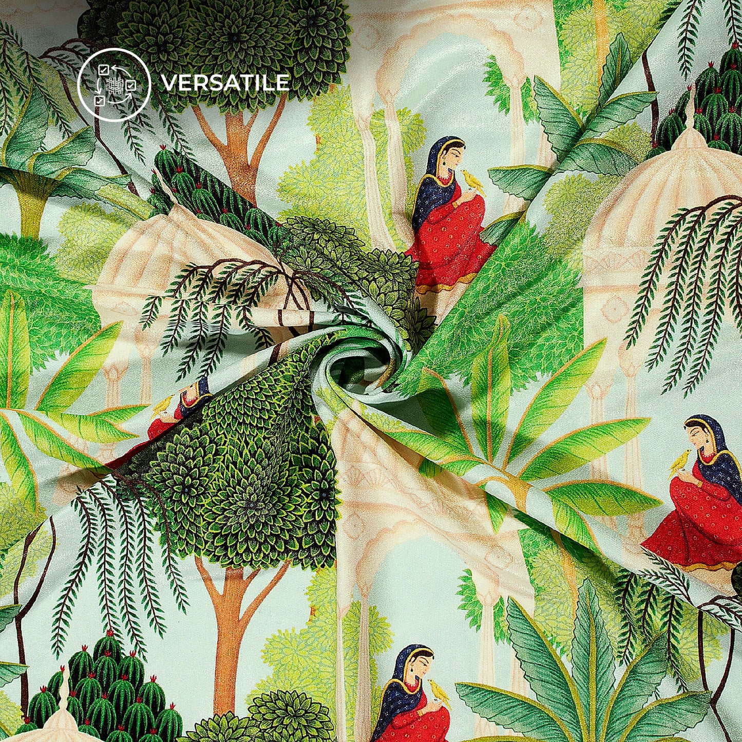 Vintage Park Madhuvanii Digital Print Premium Velvet Fabric