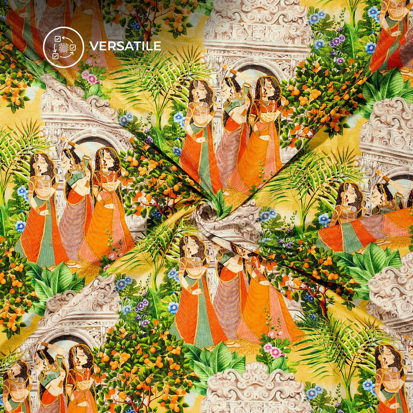 Ancient Madhuvanii Digital Print Premium Velvet Fabric